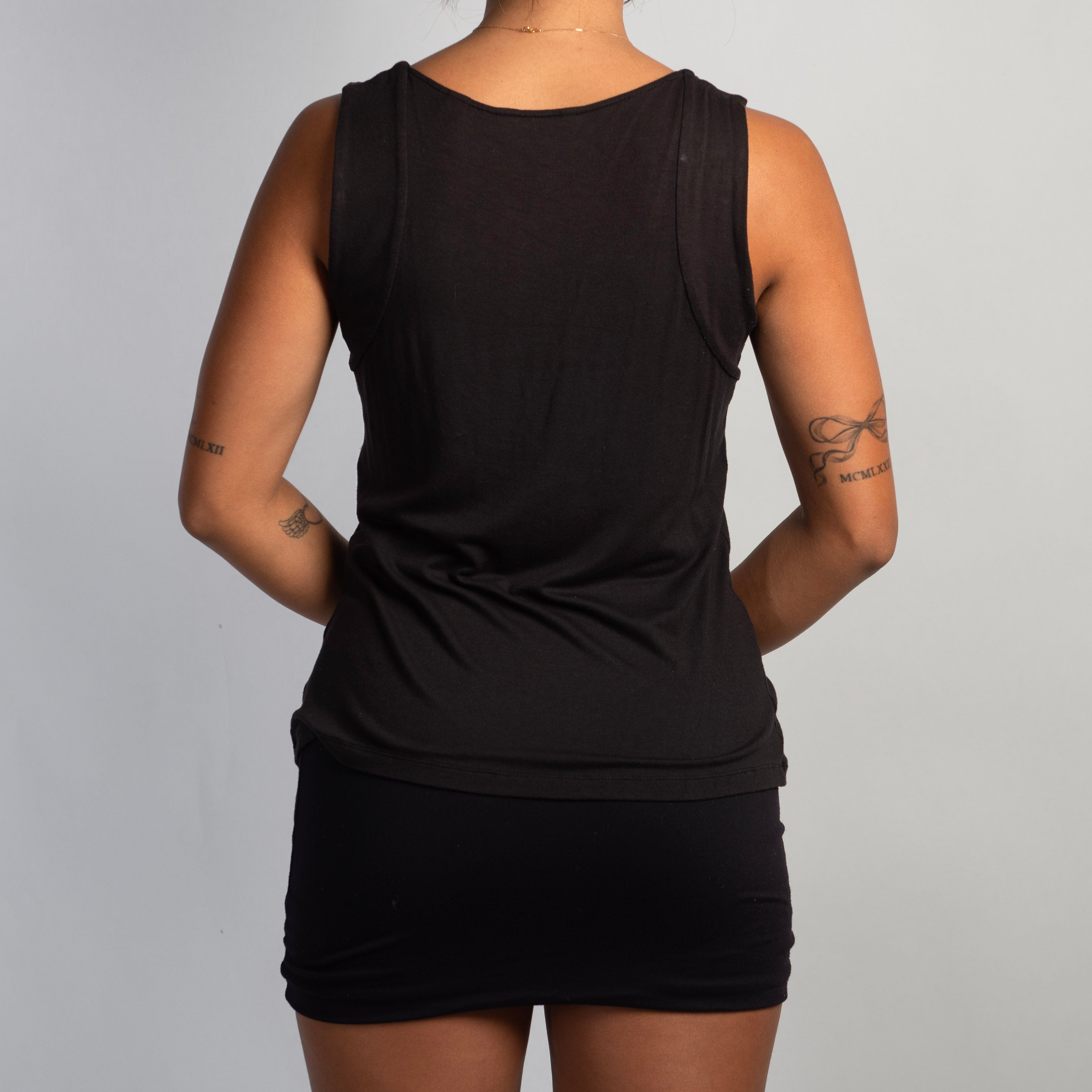BLACK RUFFLE TANK TOP