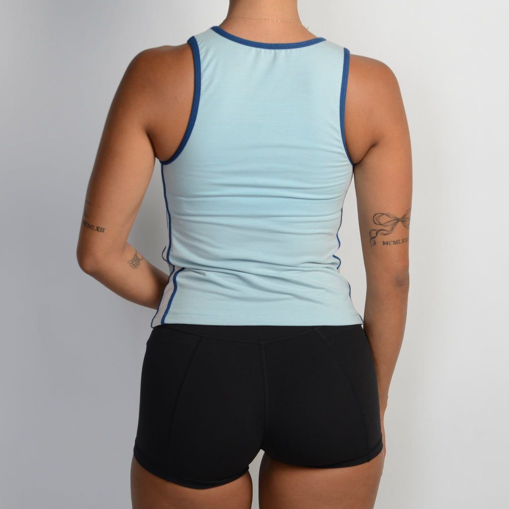 BLUE PANEL TANK TOP