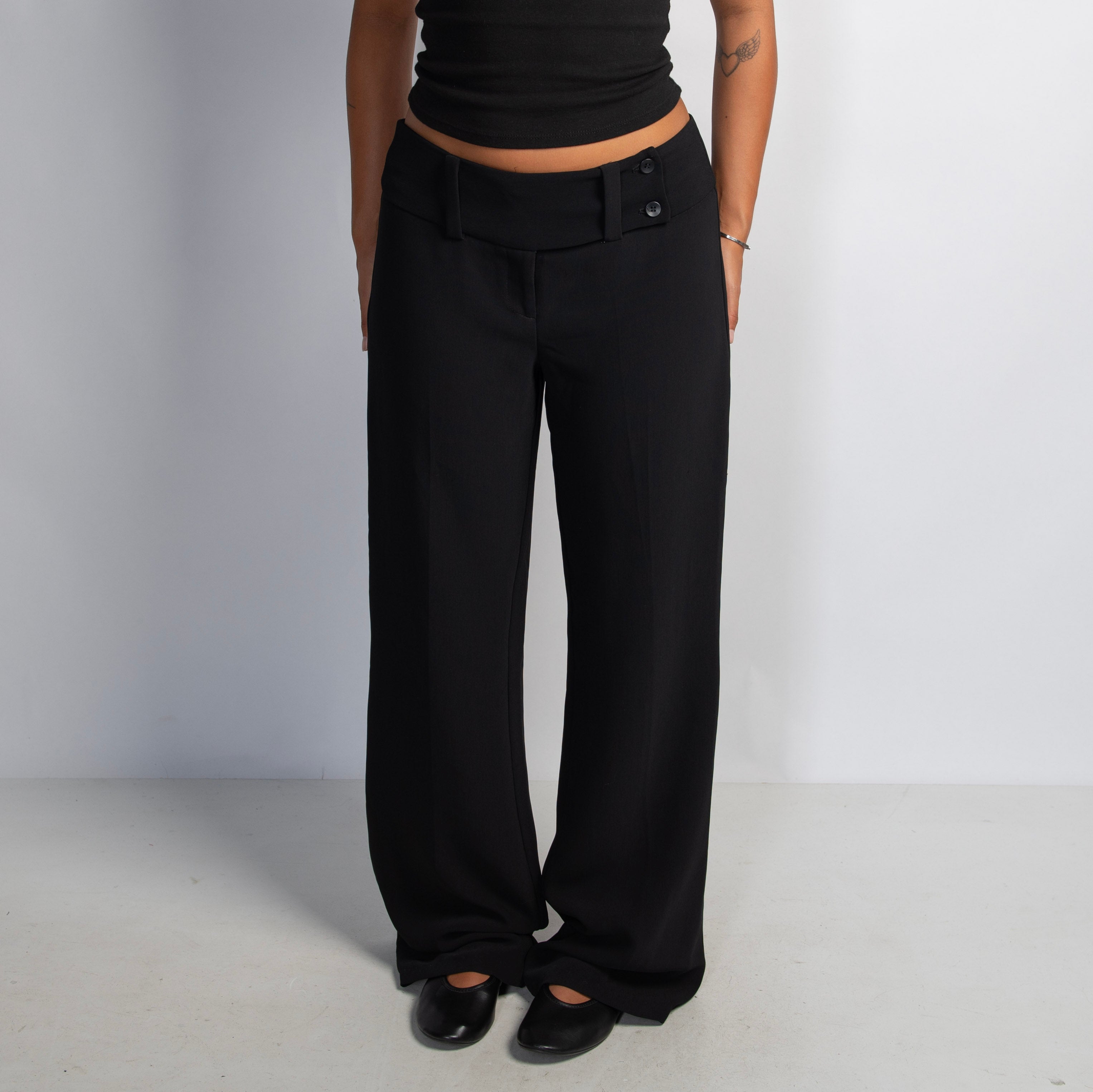 BLACK WIDE LEG PANTS