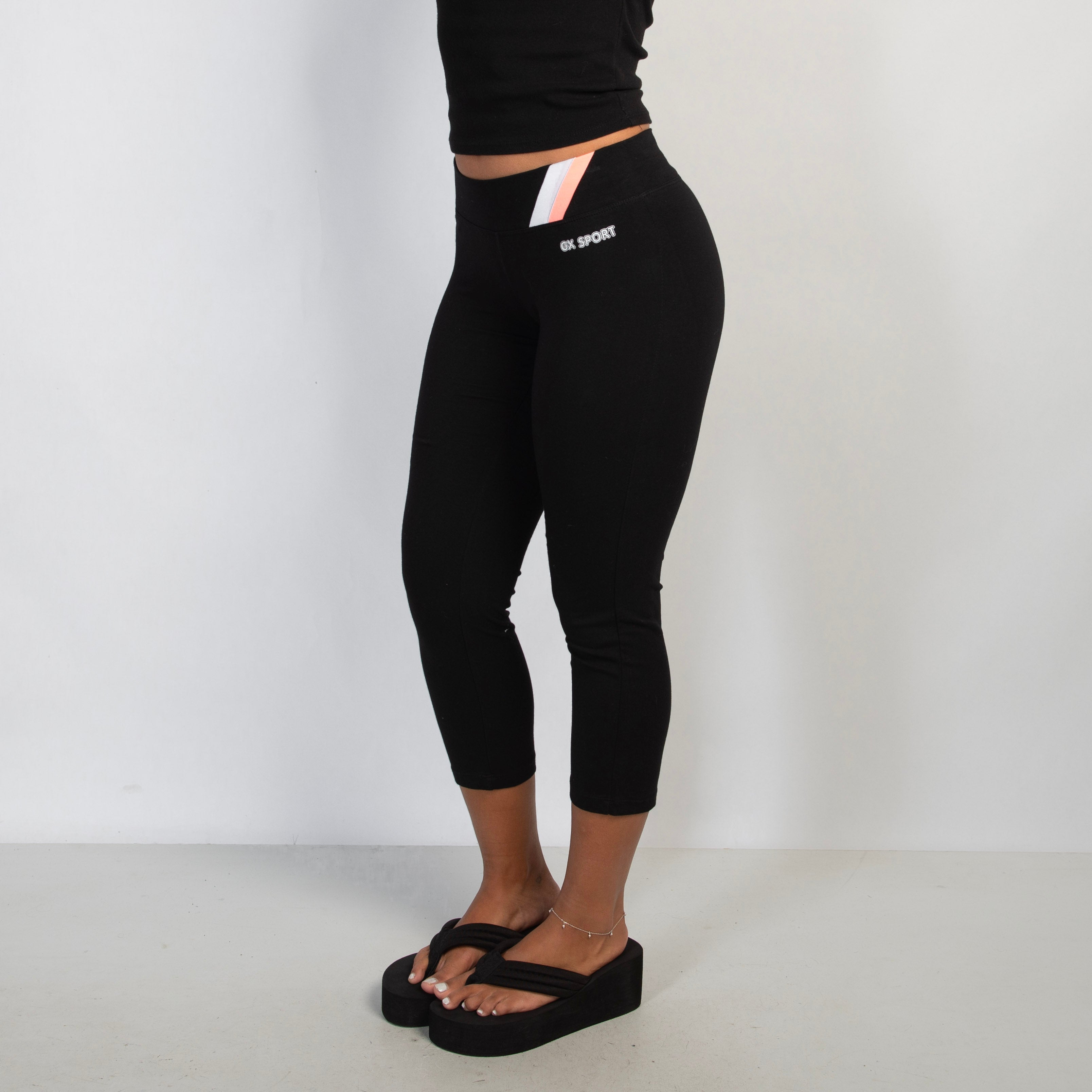 BLACK CAPRI COTTON TIGHTS