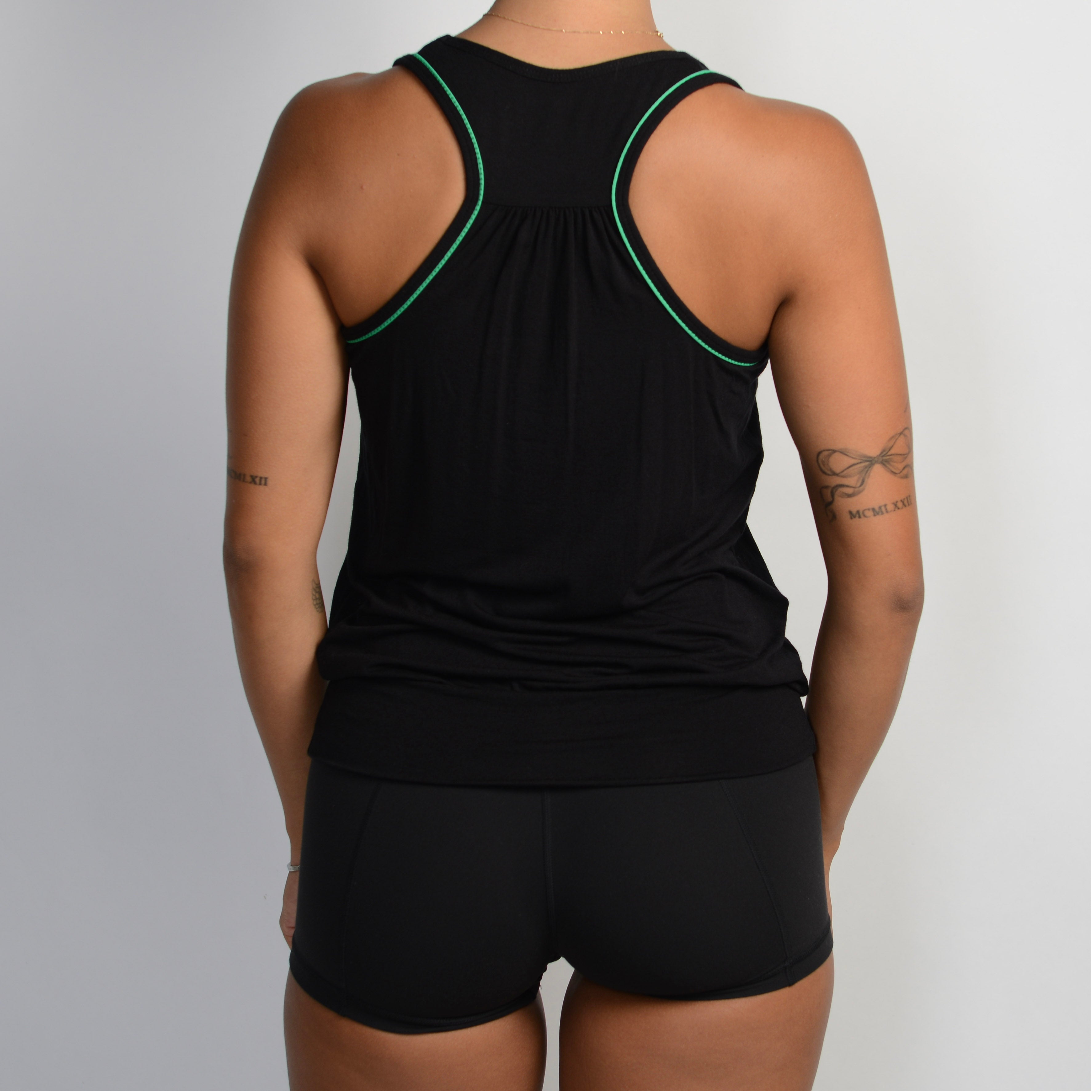 GREEN CONTRAST TANK TOP