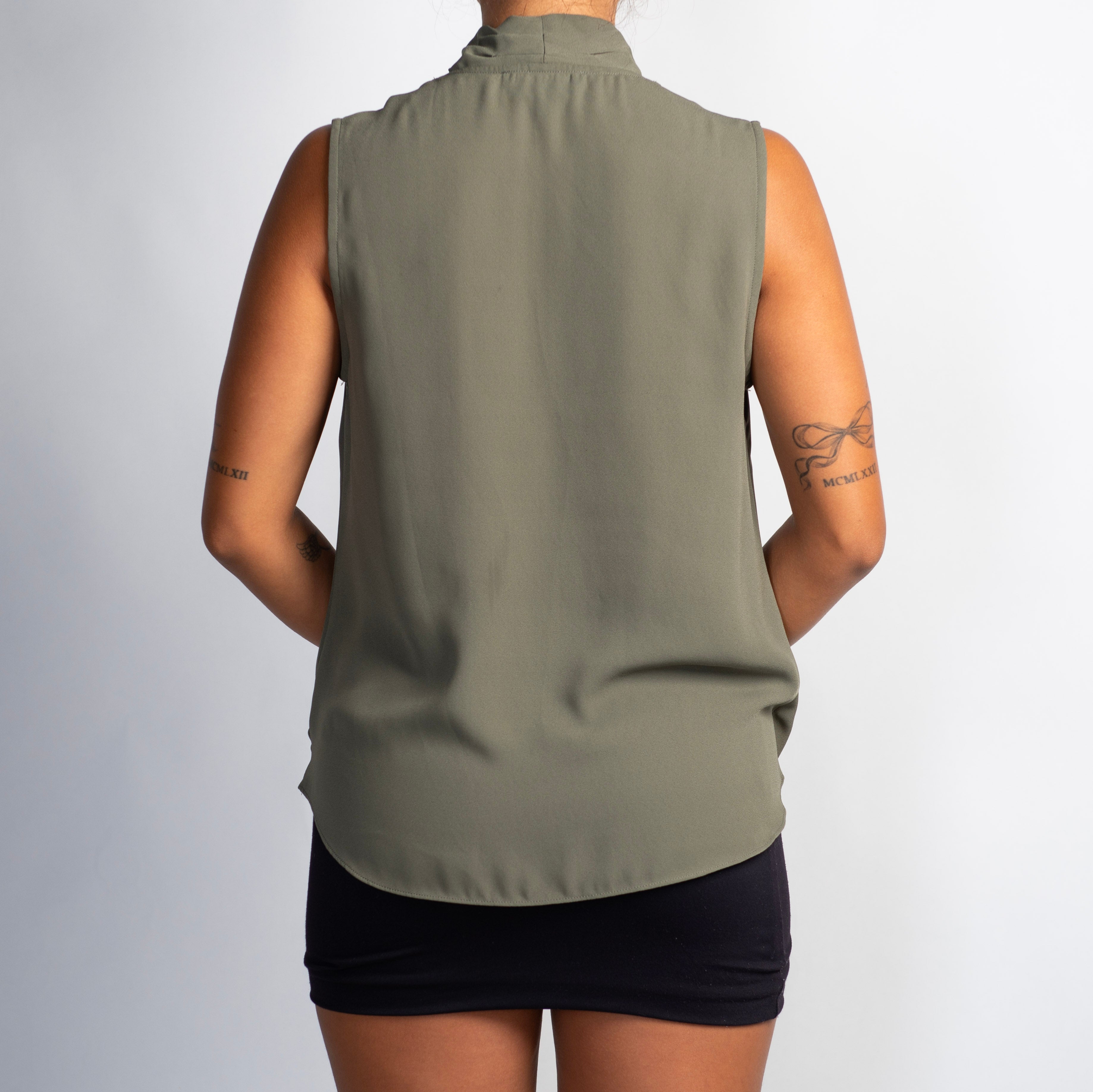 MUTED KHAKI DRAPE TOP