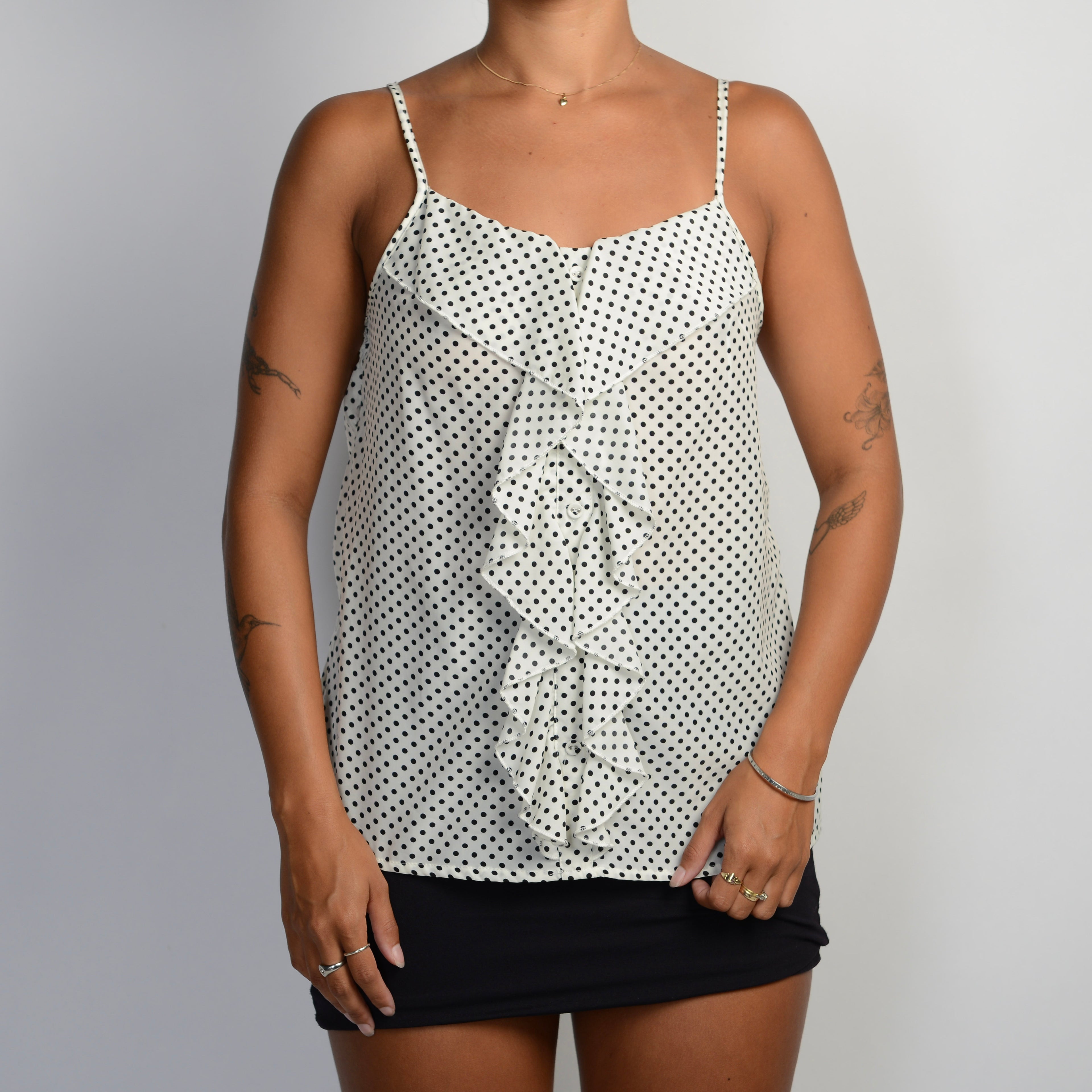 POLKA DOT RUFFLE CAMISOLE