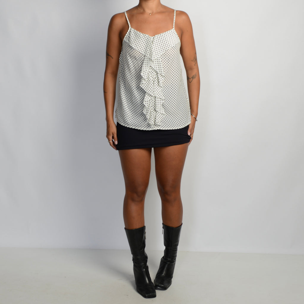 POLKA DOT RUFFLE CAMISOLE