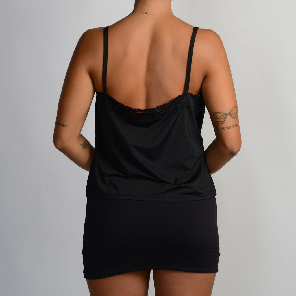 BLACK LACE TRIM CAMISOLE