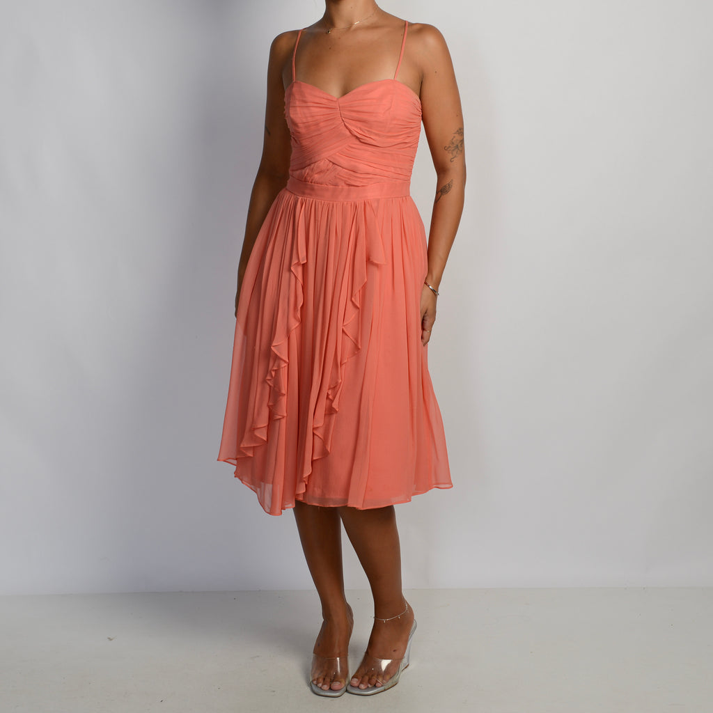 SALMON SILK DRESS
