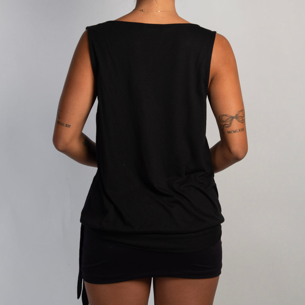 BLACK COWL NECK TOP