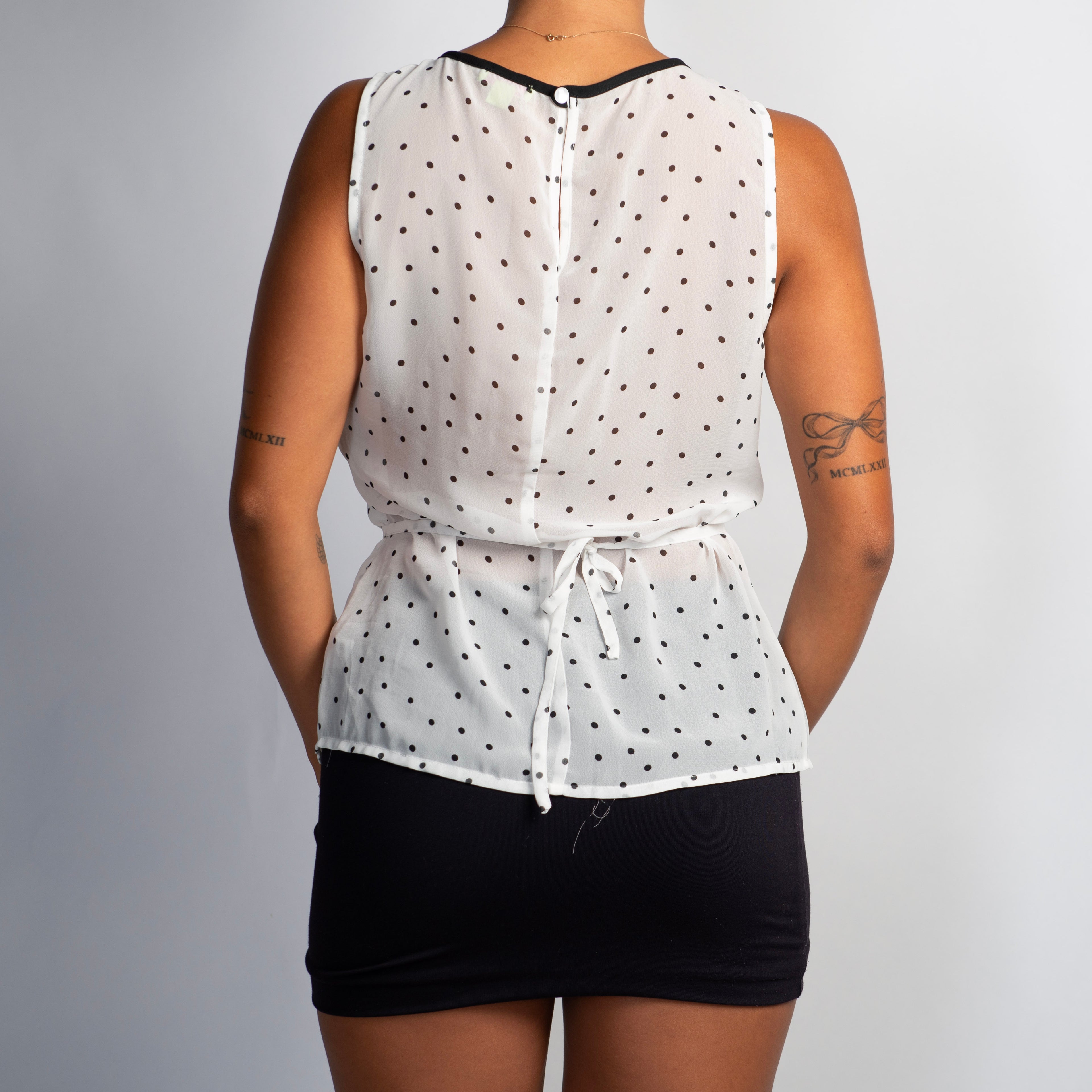 SEMI SHEER POLKA DOT BLOUSE