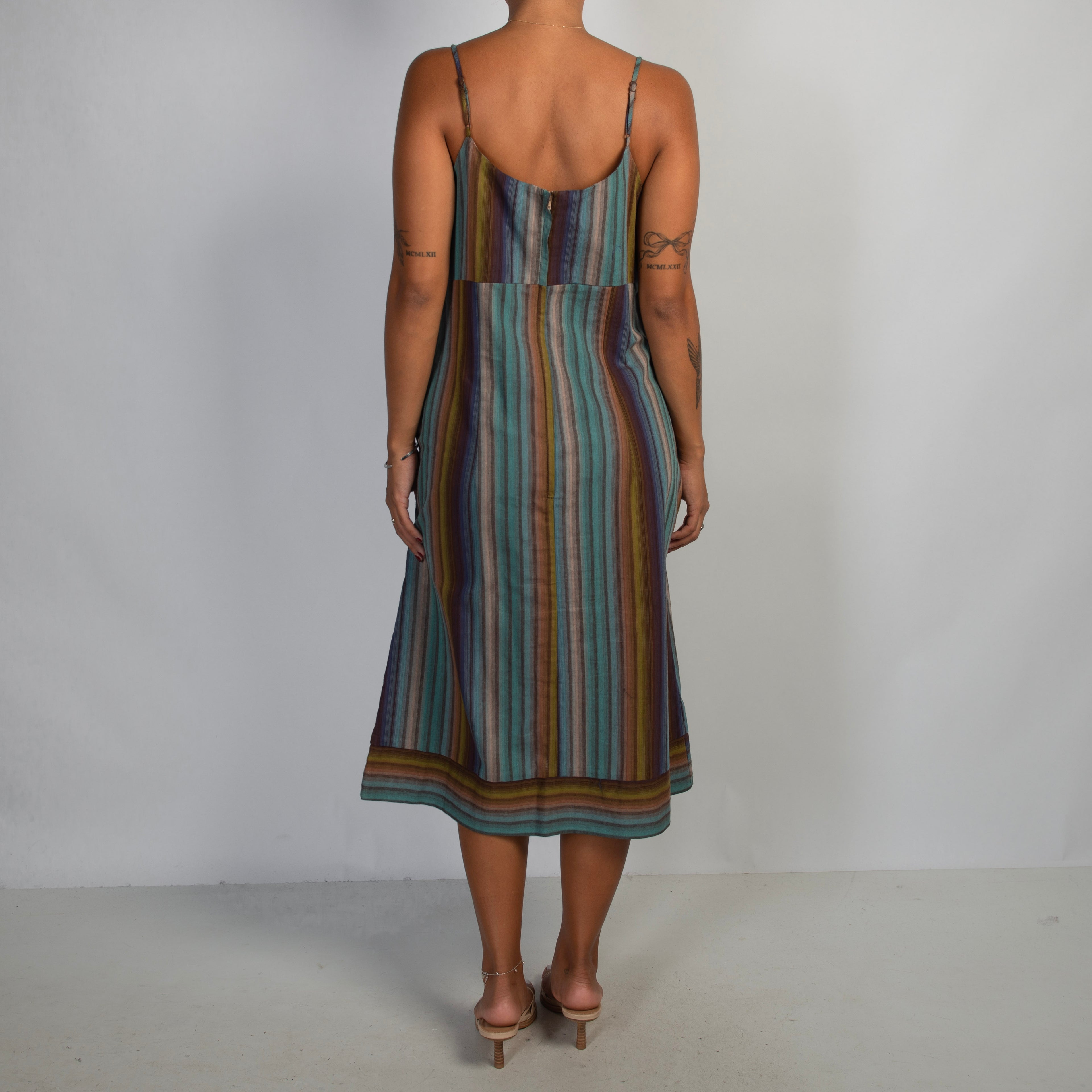 STRIPE MIDI DRESS