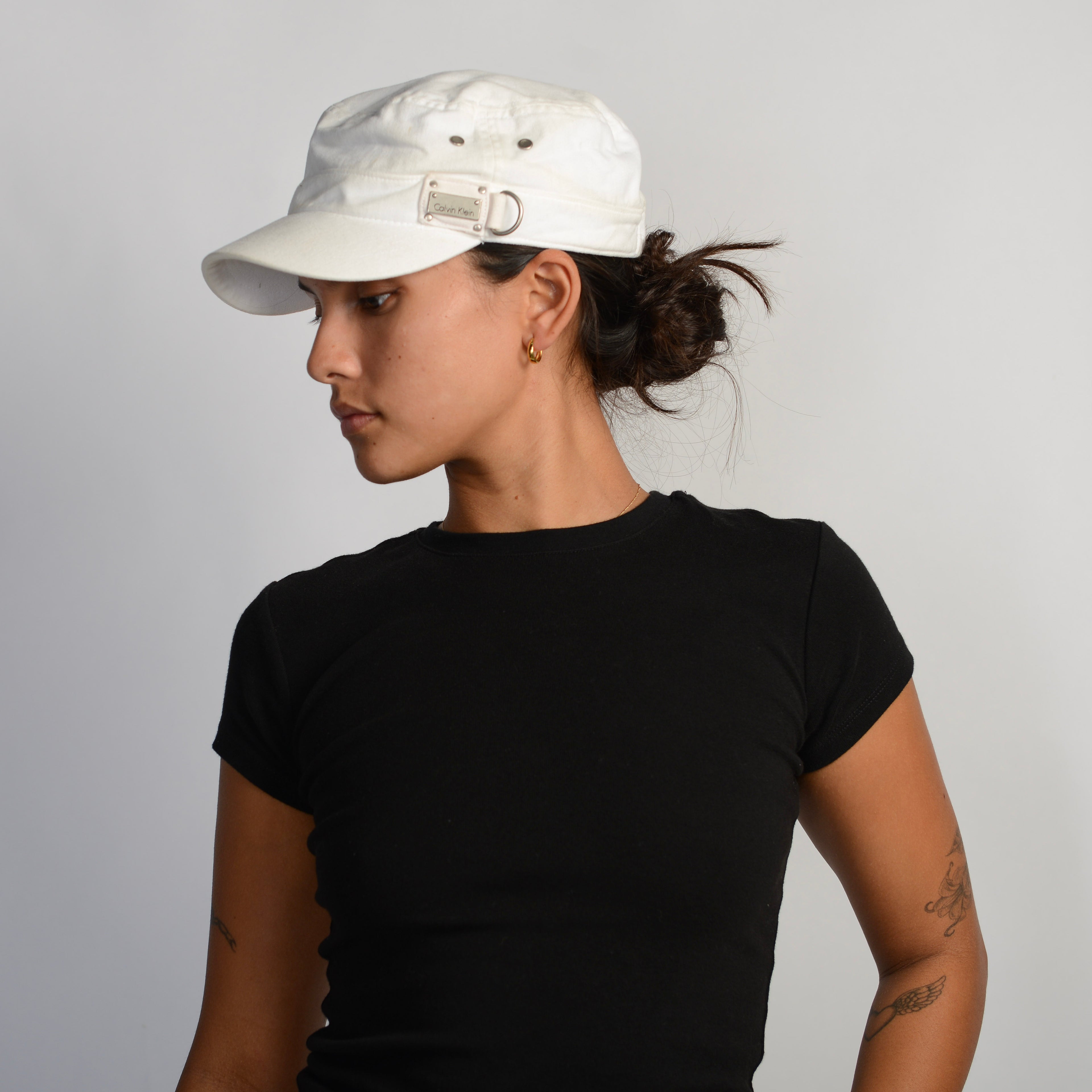 WHITE MILITARY CAP
