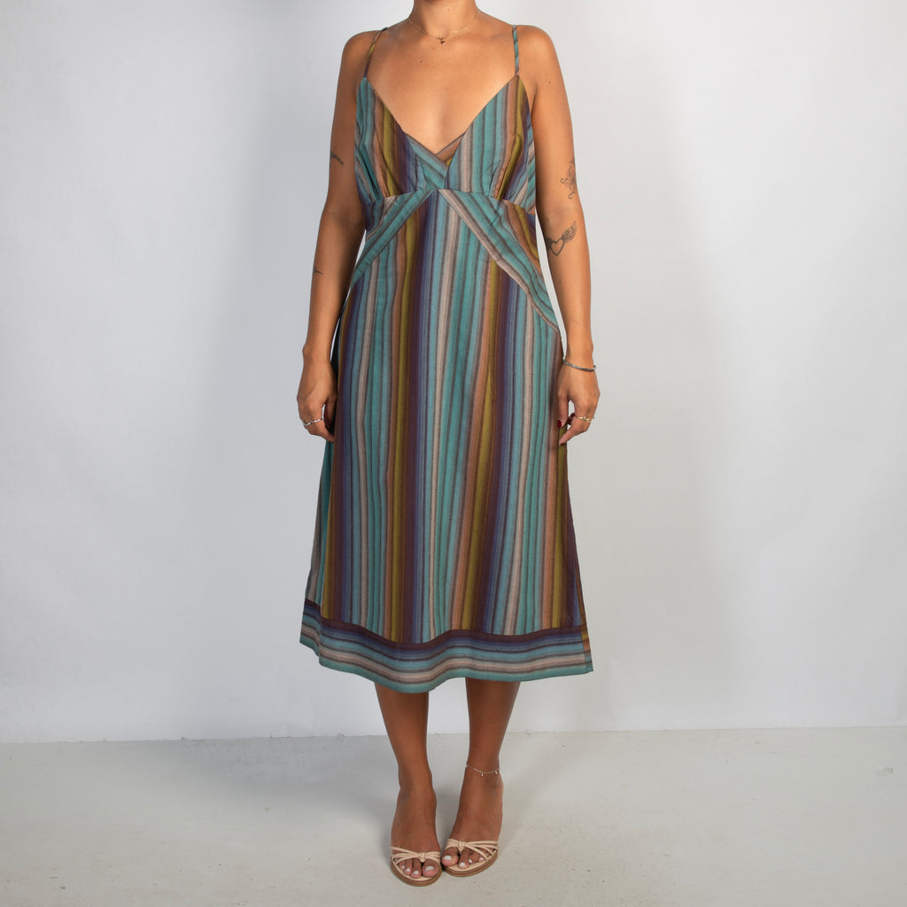 STRIPE MIDI DRESS