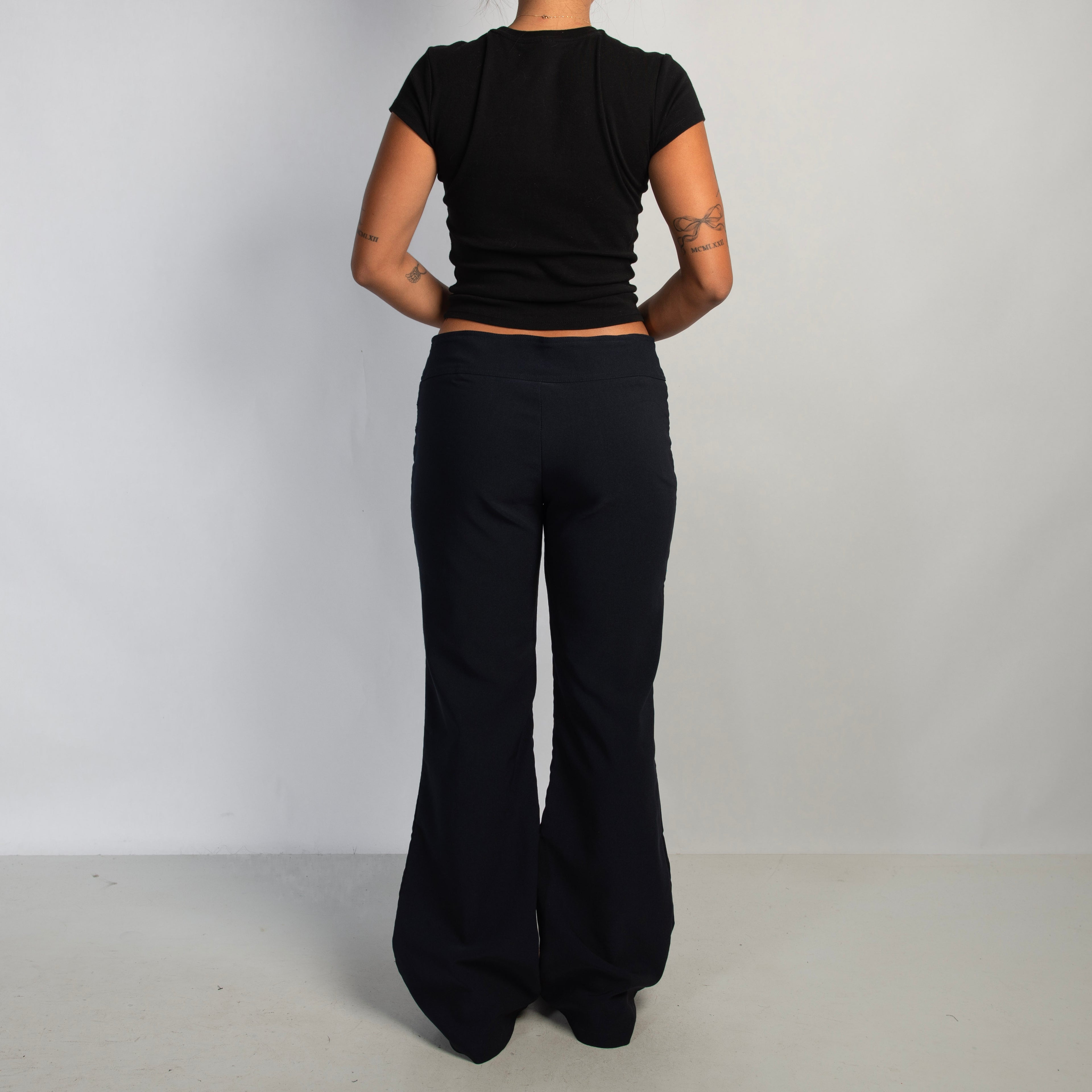 NAVY FLARED TROUSERS