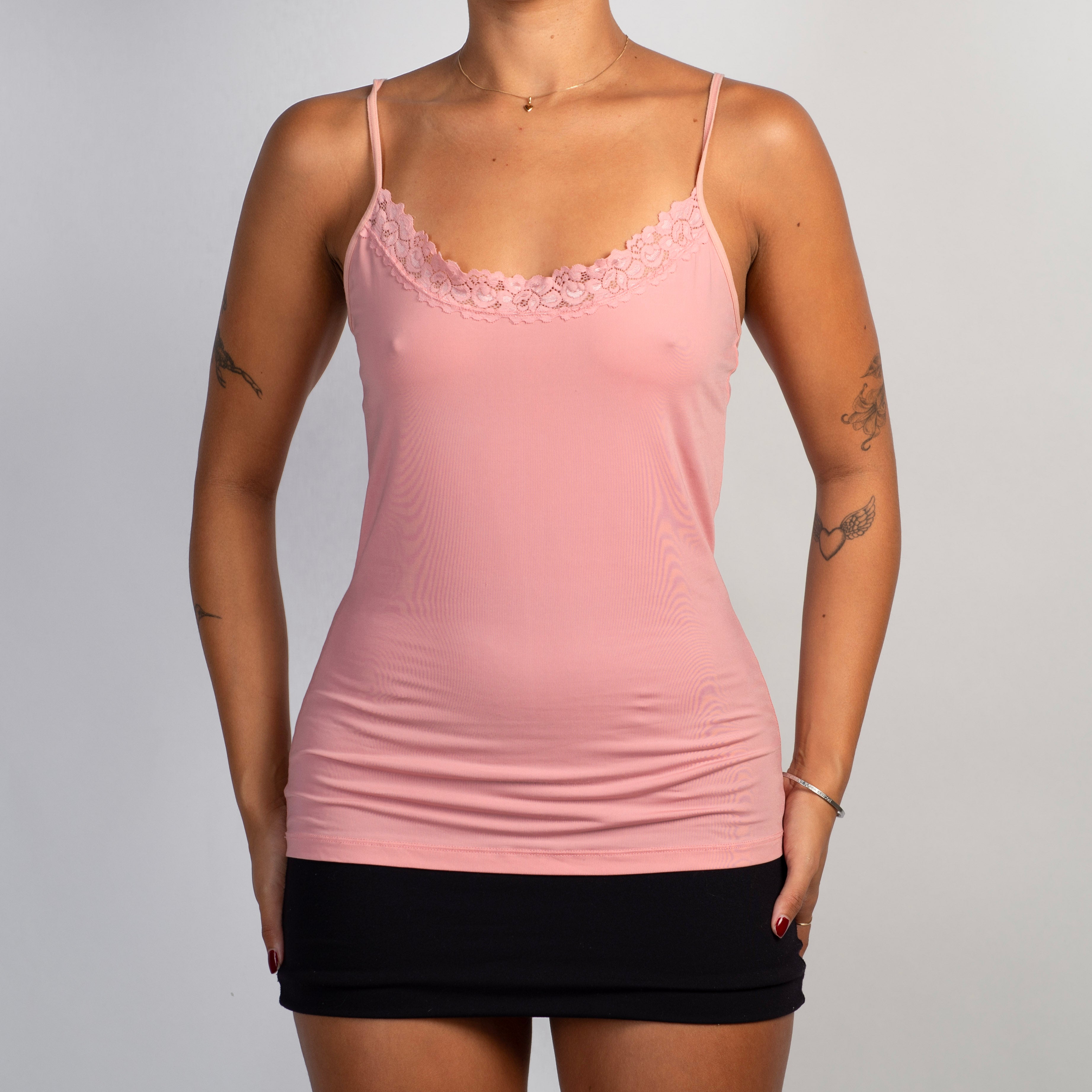 PINK LACE TRIM CAMISOLE