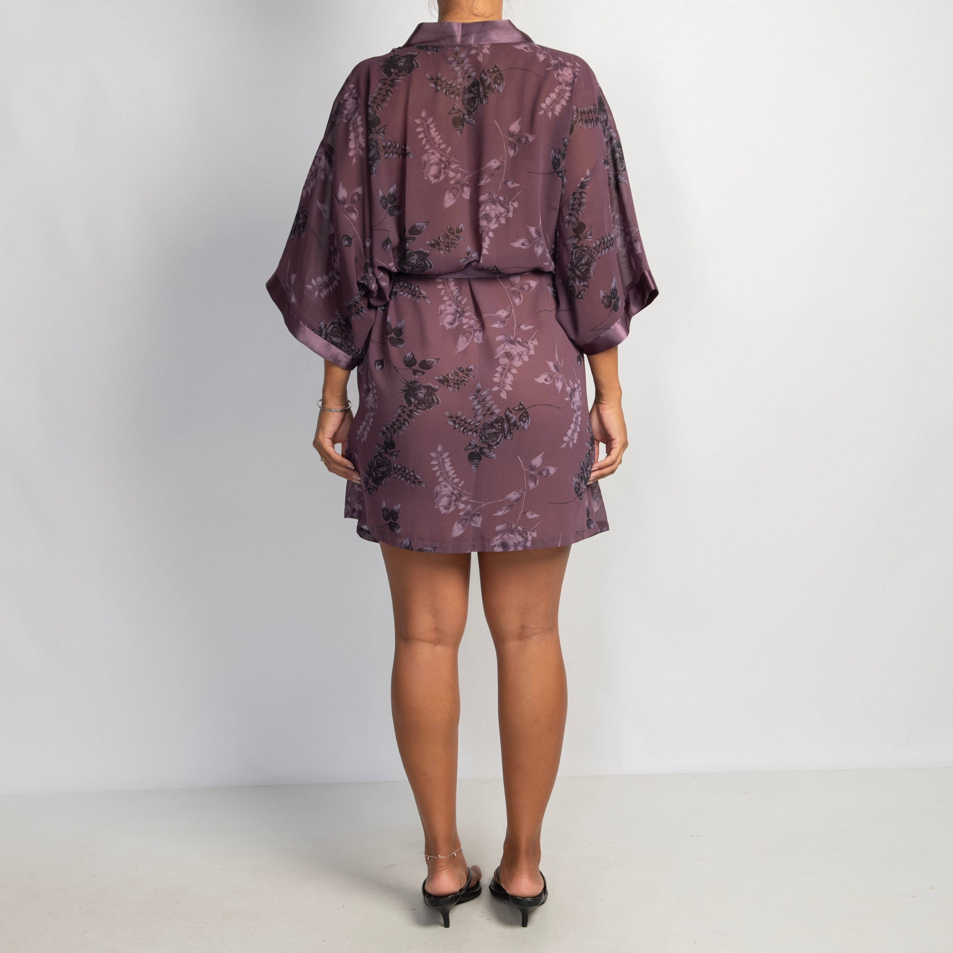 PURPLE FLORAL ROBE