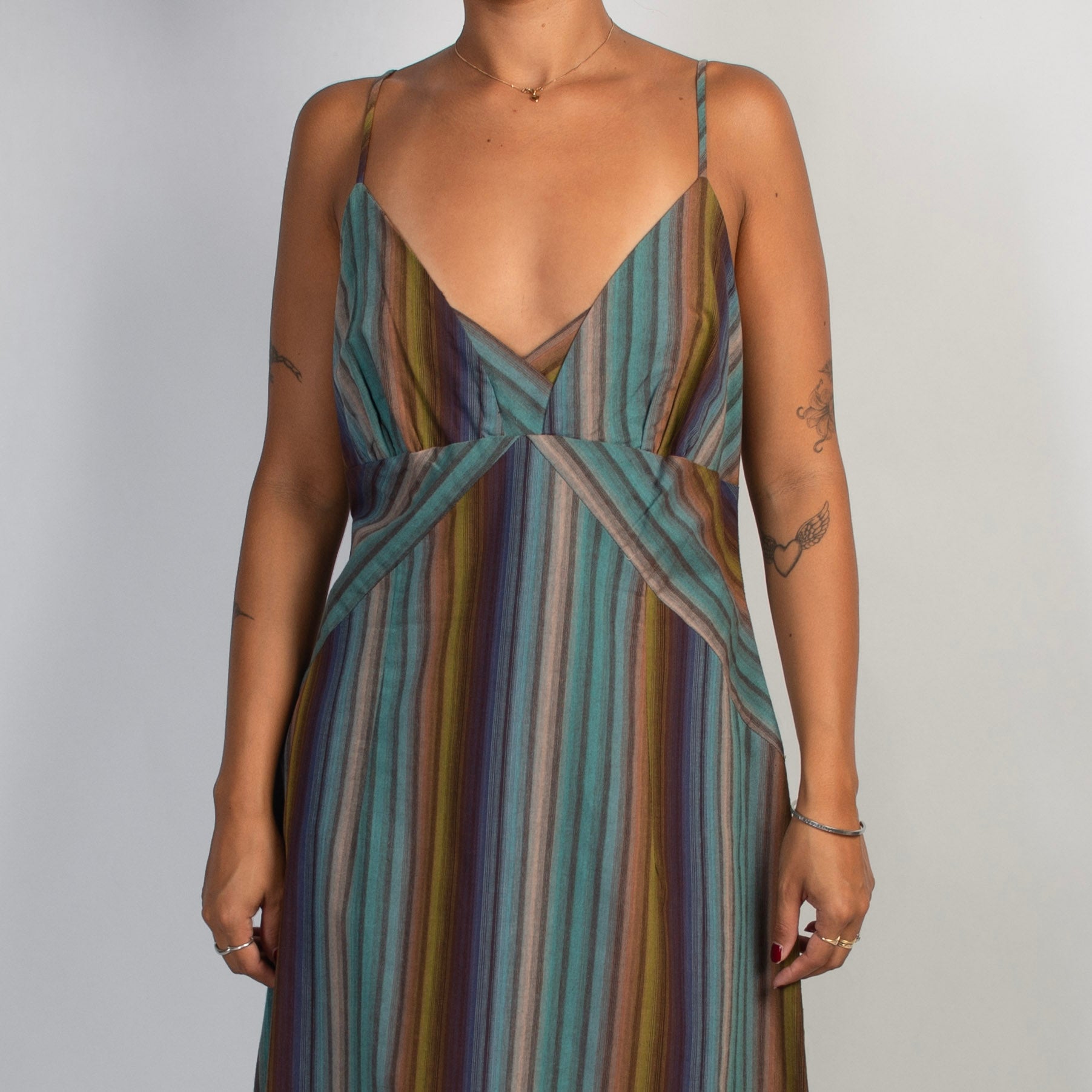 STRIPE MIDI DRESS