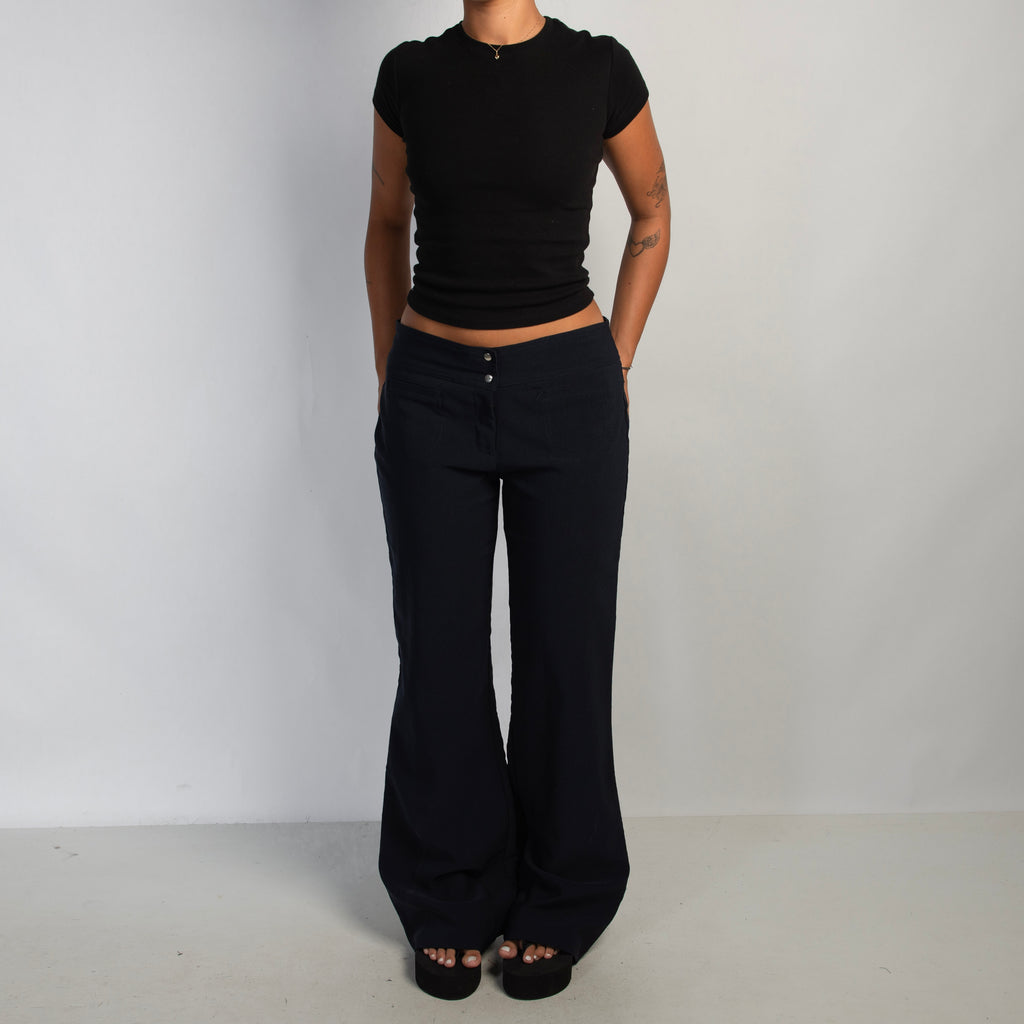 NAVY FLARED TROUSERS