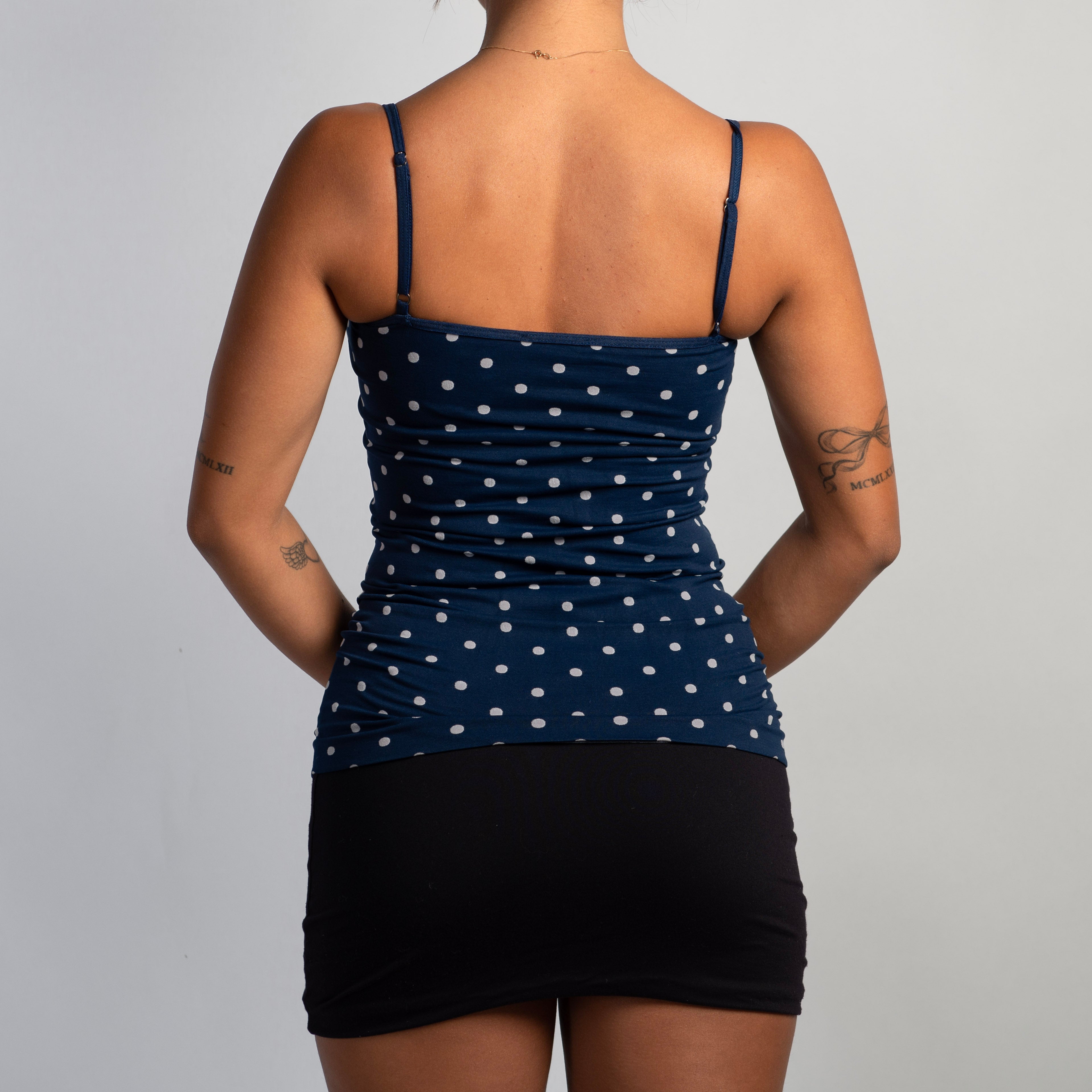 NAVY POLKA DOT CAMISOLE