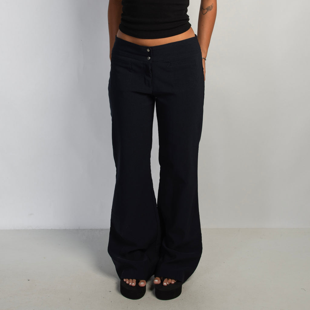 NAVY FLARED TROUSERS
