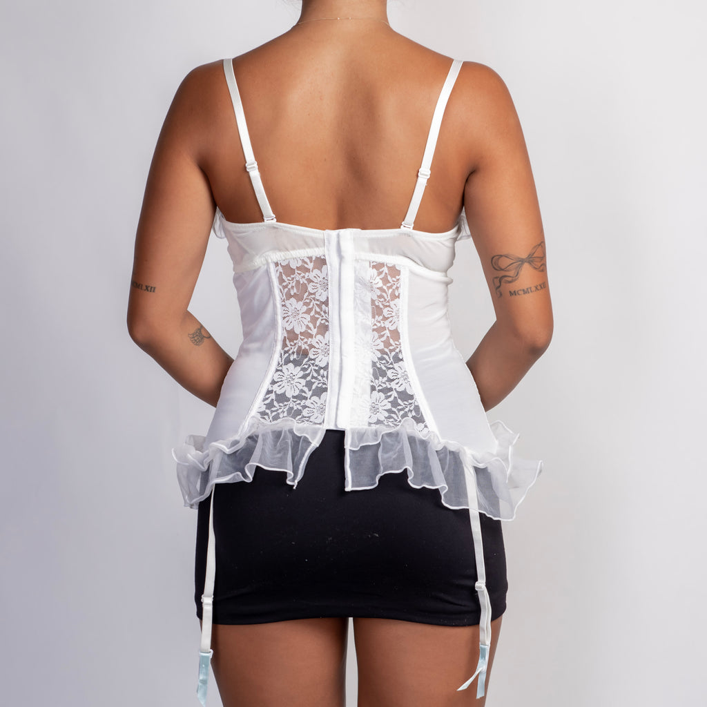 WHITE LACE BUSTIER