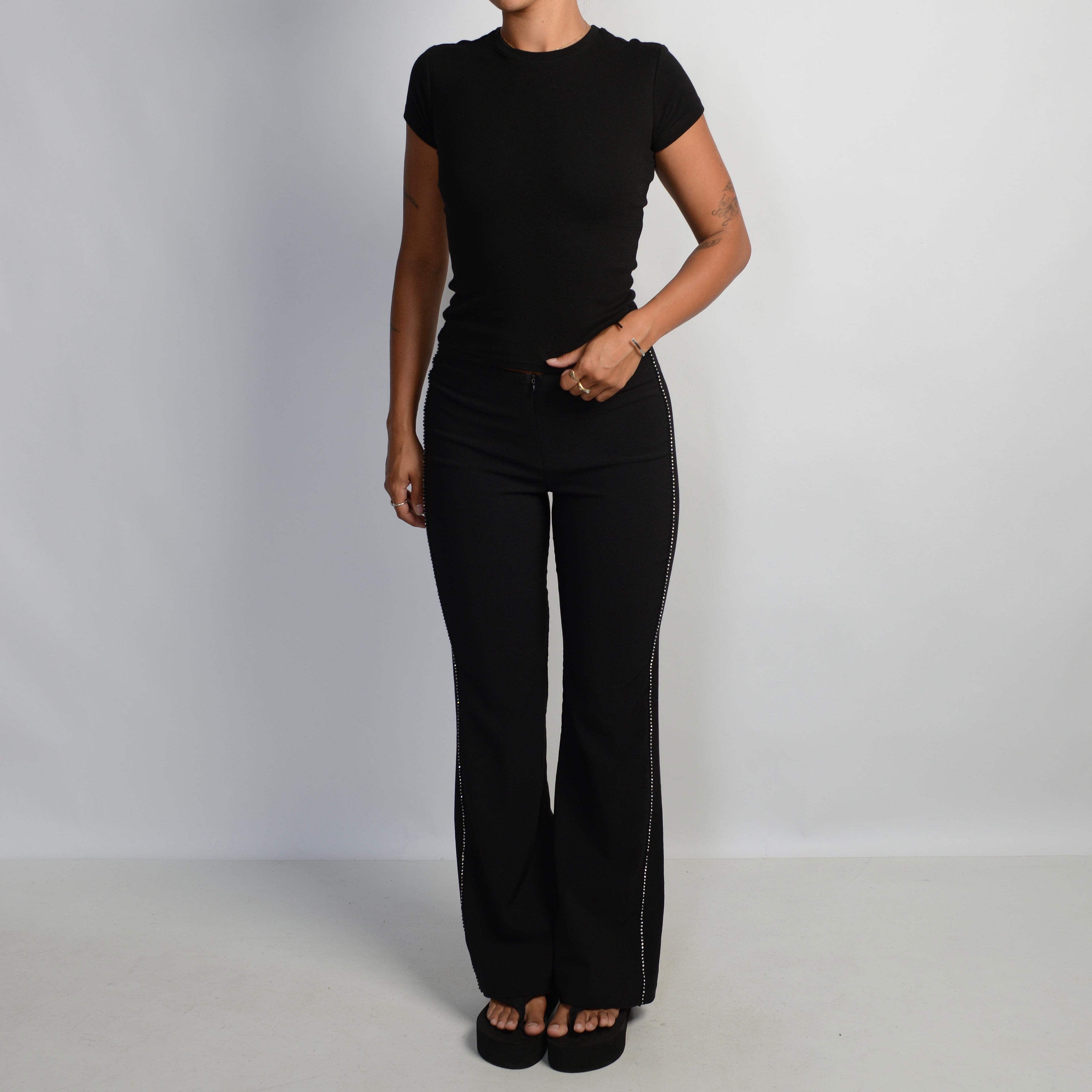 DIAMANTE BOOTCUT PANTS