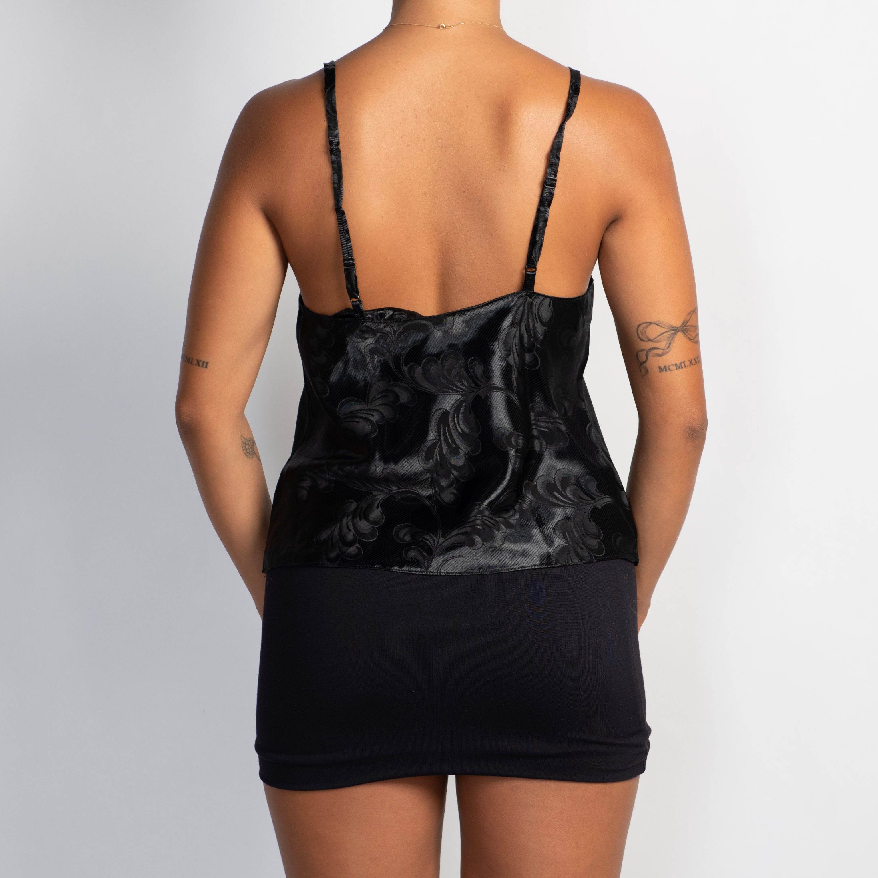BLACK SATIN CAMISOLE