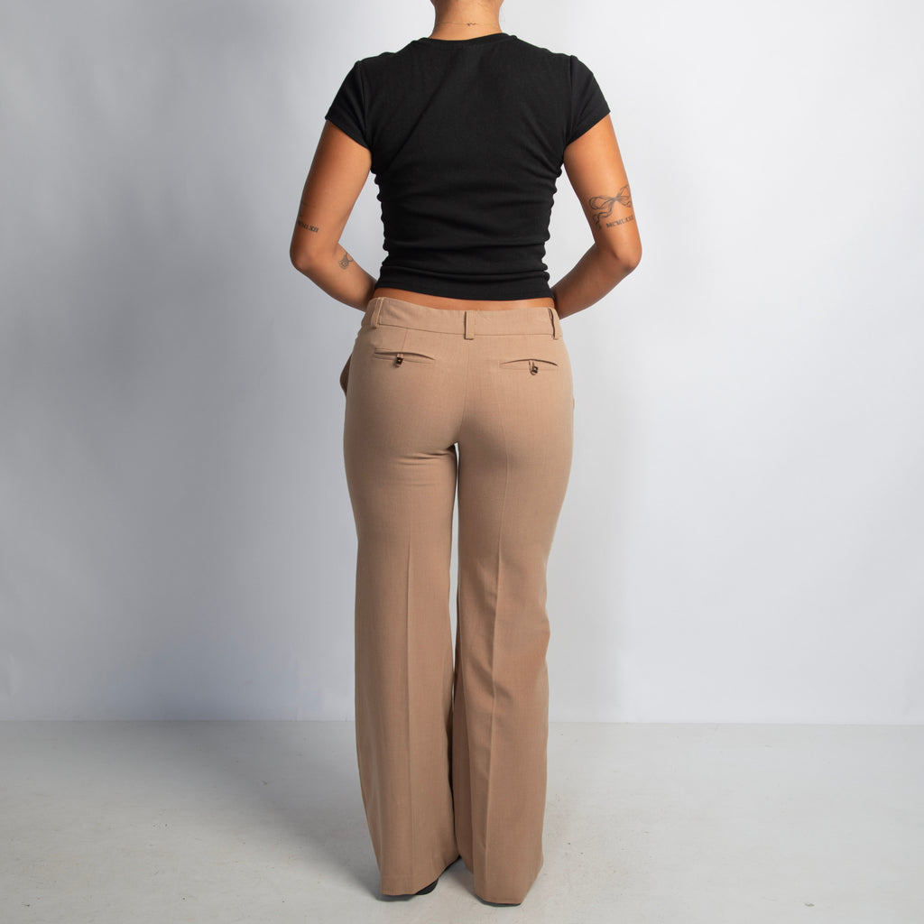 TAN BOOTCUT TROUSERS