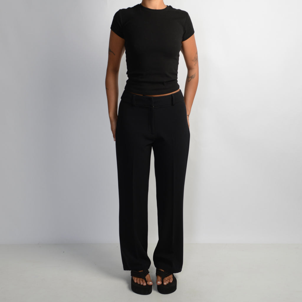 BLACK STRAIGHT LEG PANTS