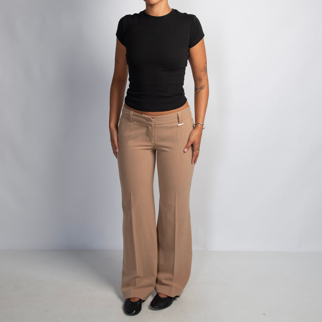 TAN BOOTCUT TROUSERS