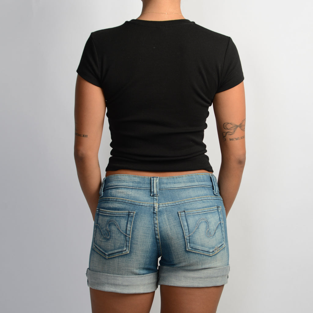 DENIM CUFF SHORTS