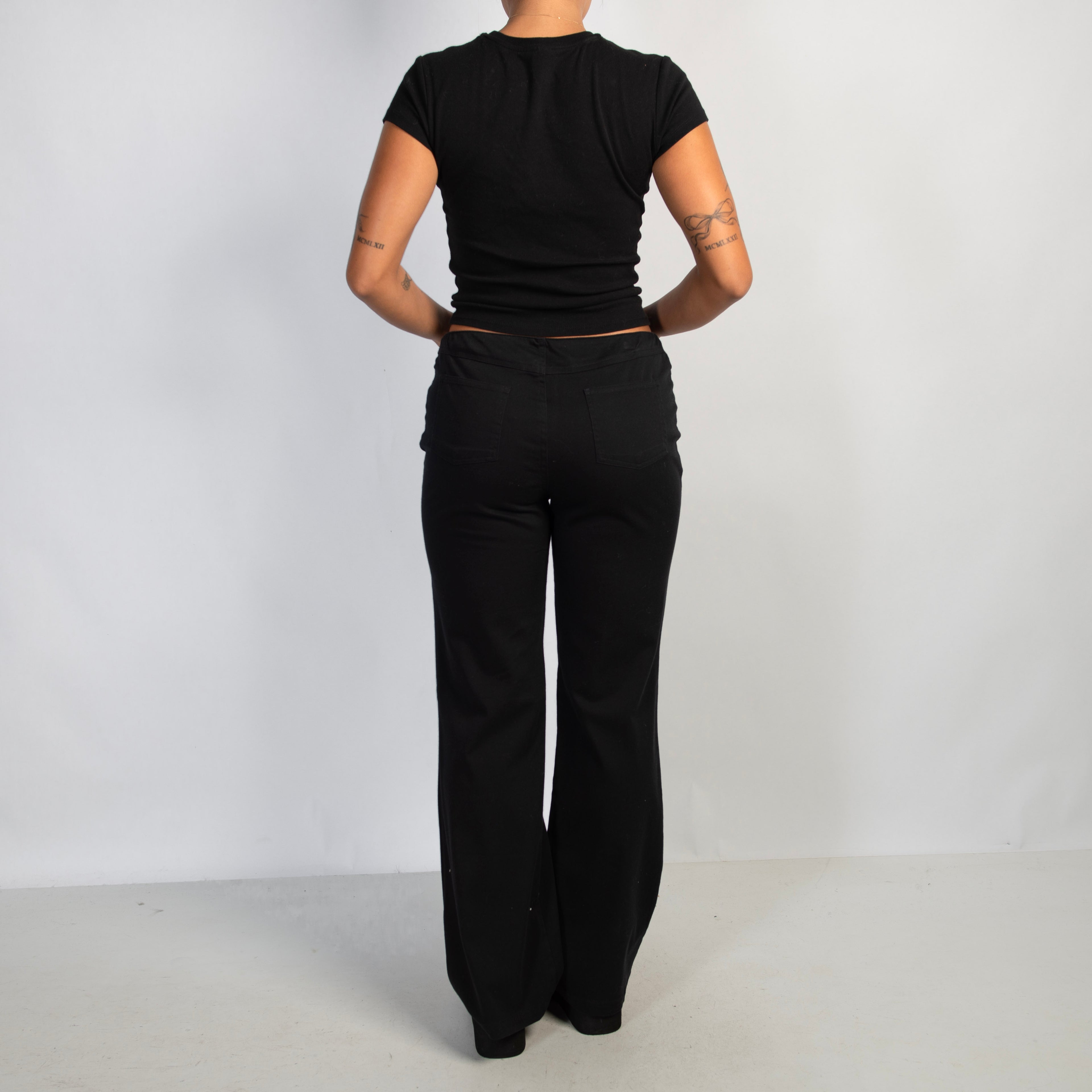 BLACK BOOTCUT TROUSERS