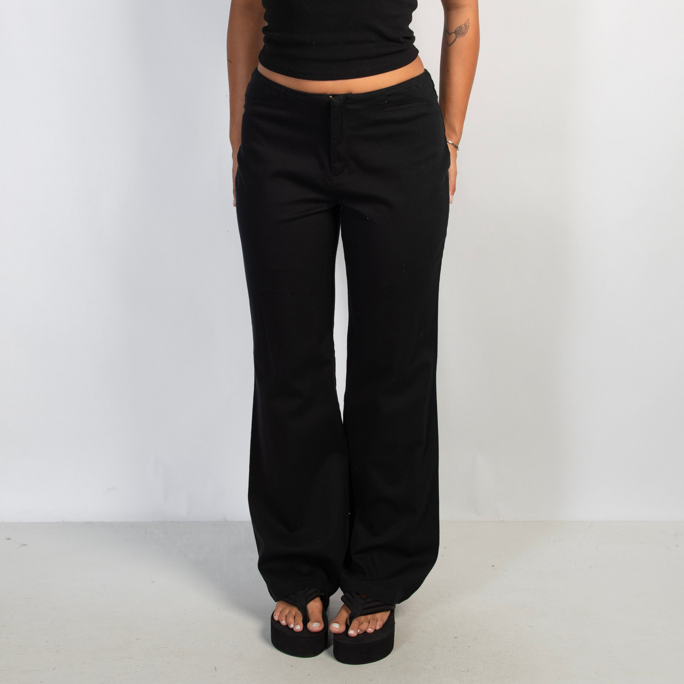 BLACK BOOTCUT TROUSERS