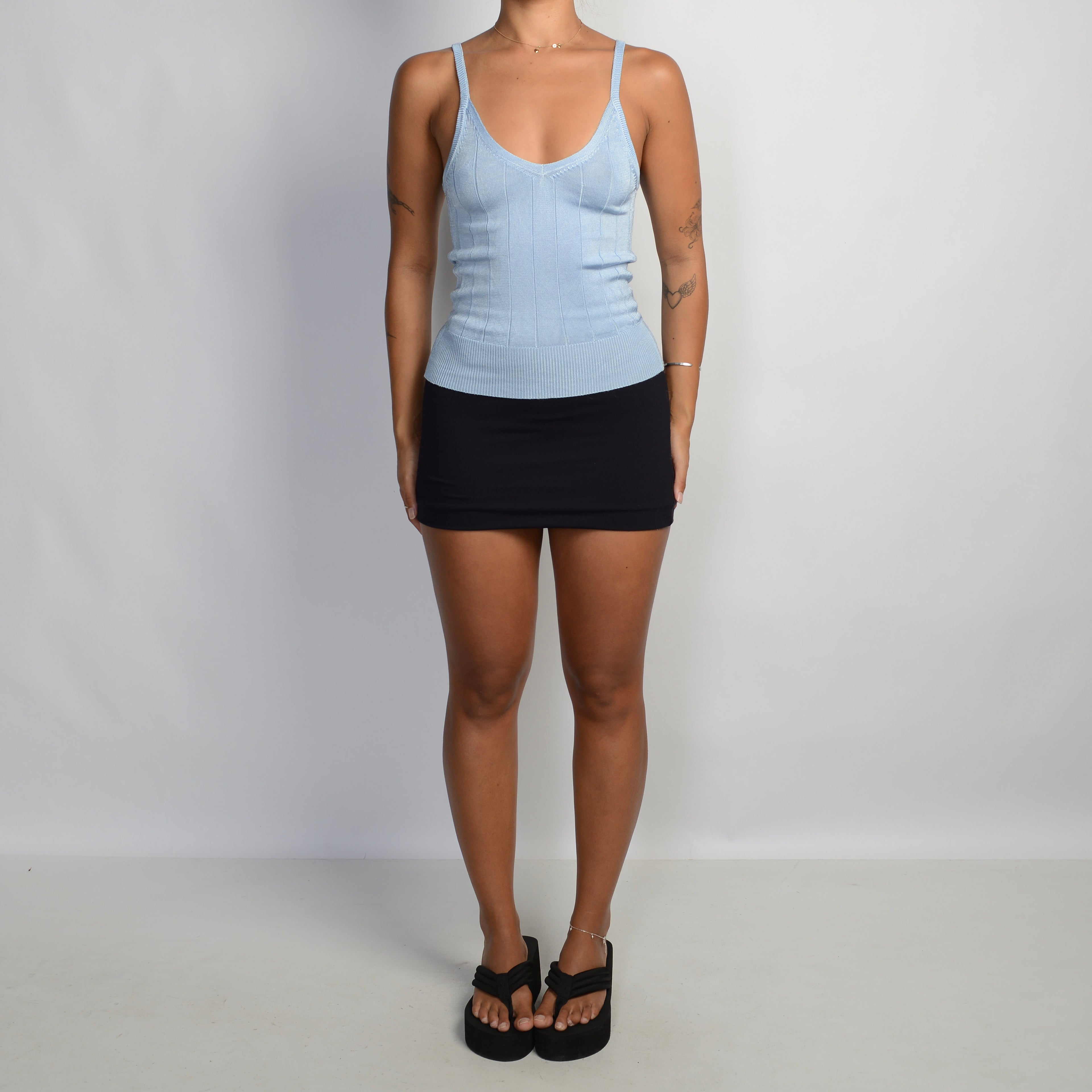 BLUE KNIT CAMISOLE