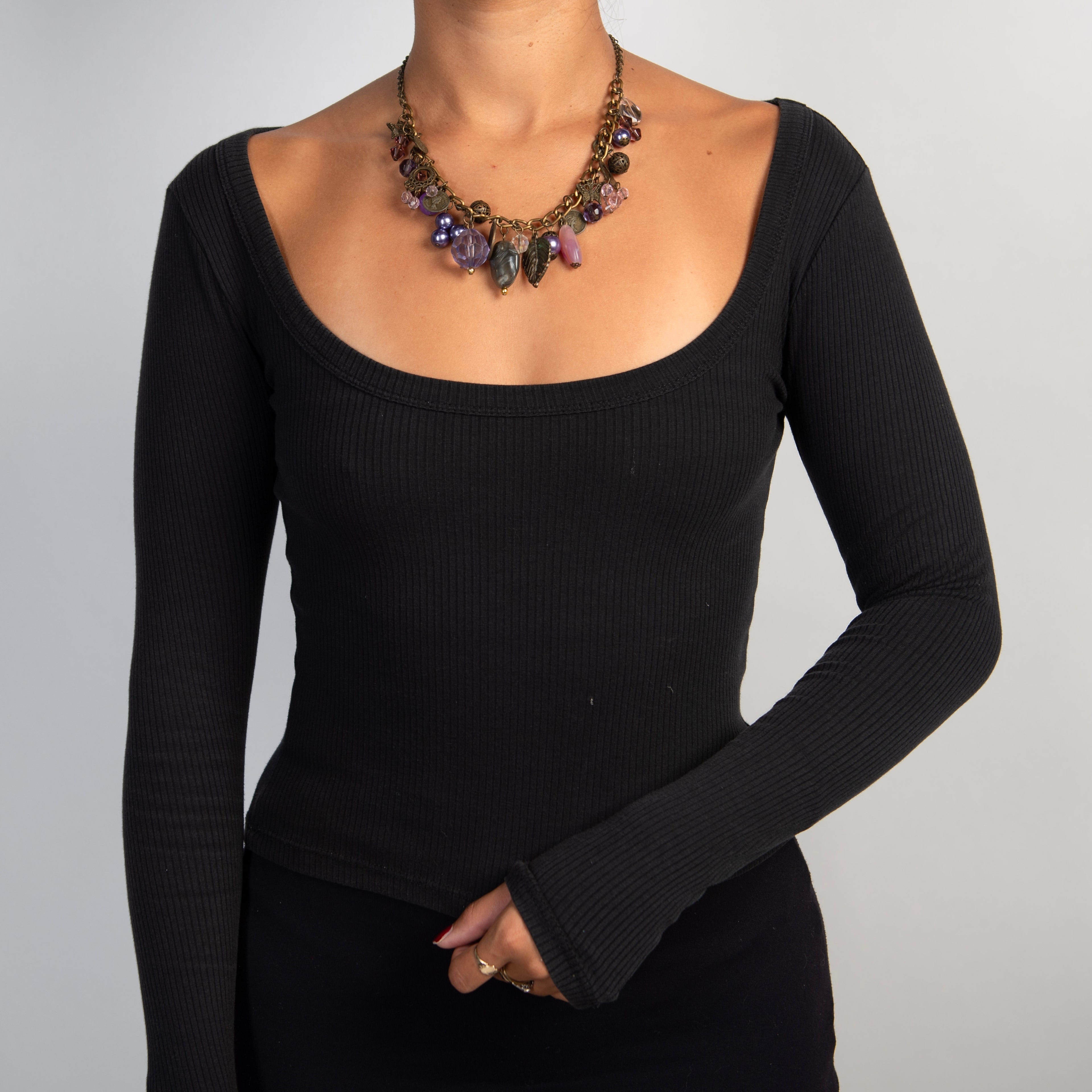 PURPLE BEADED NECKLACE