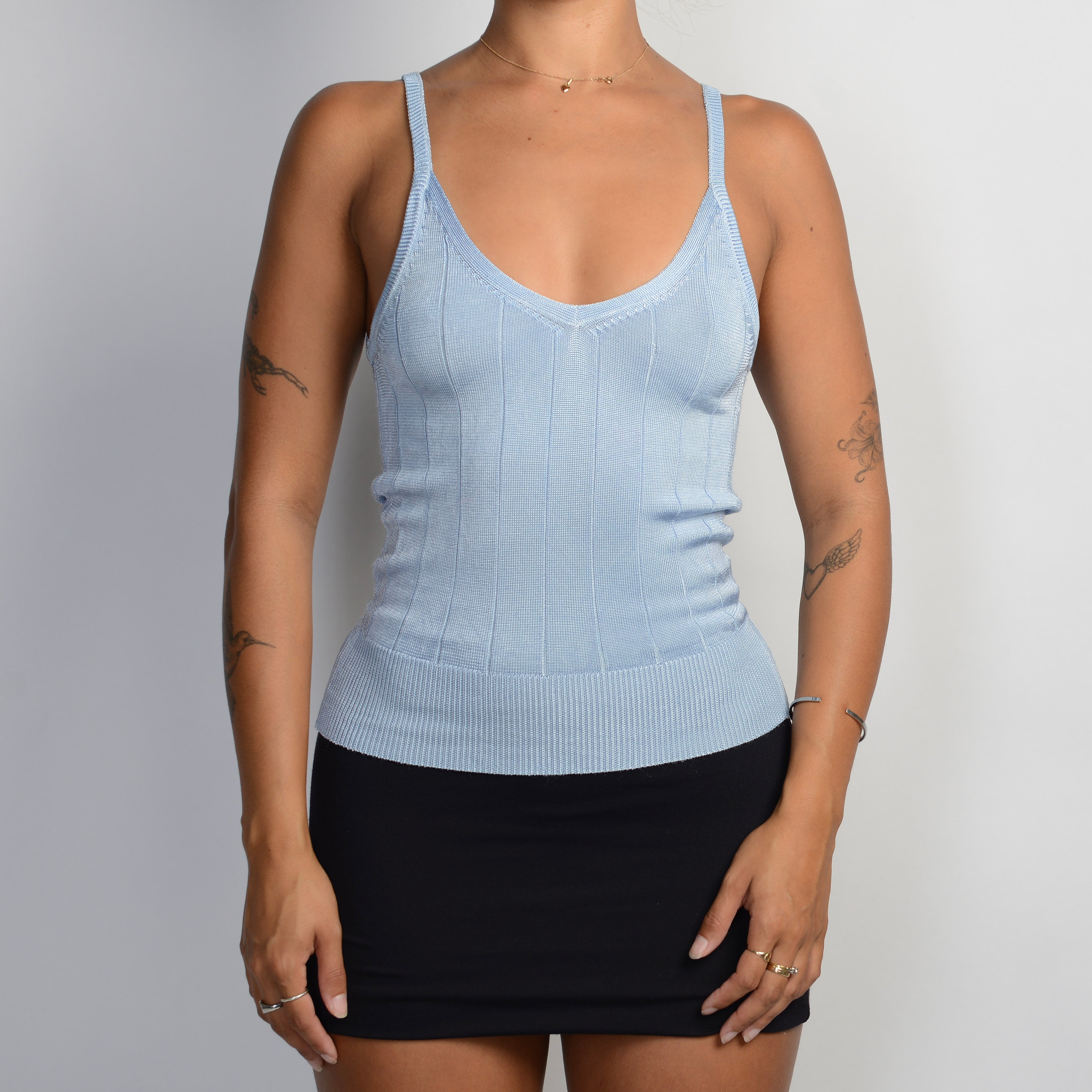 BLUE KNIT CAMISOLE
