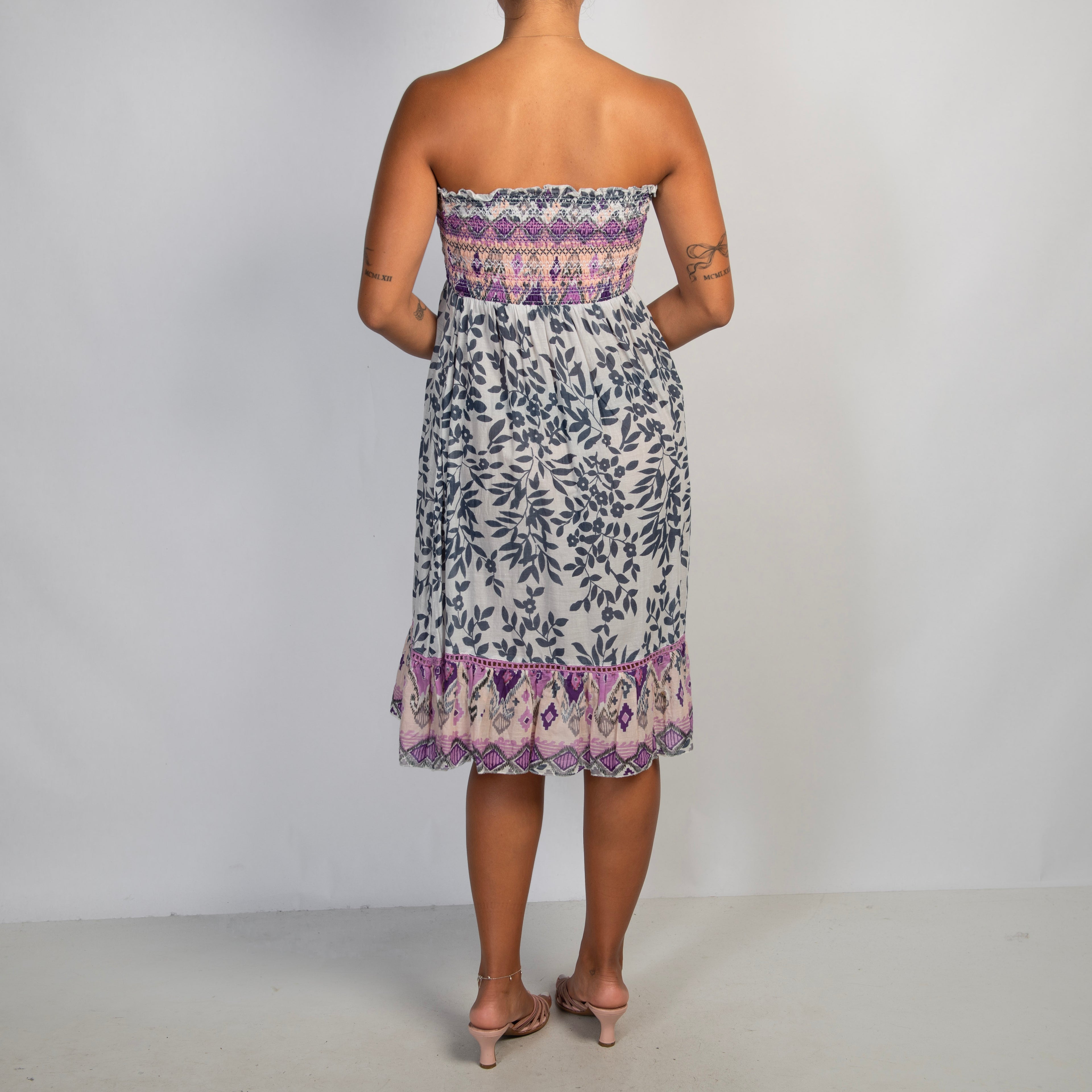 STRAPLESS PATTERN DRESS