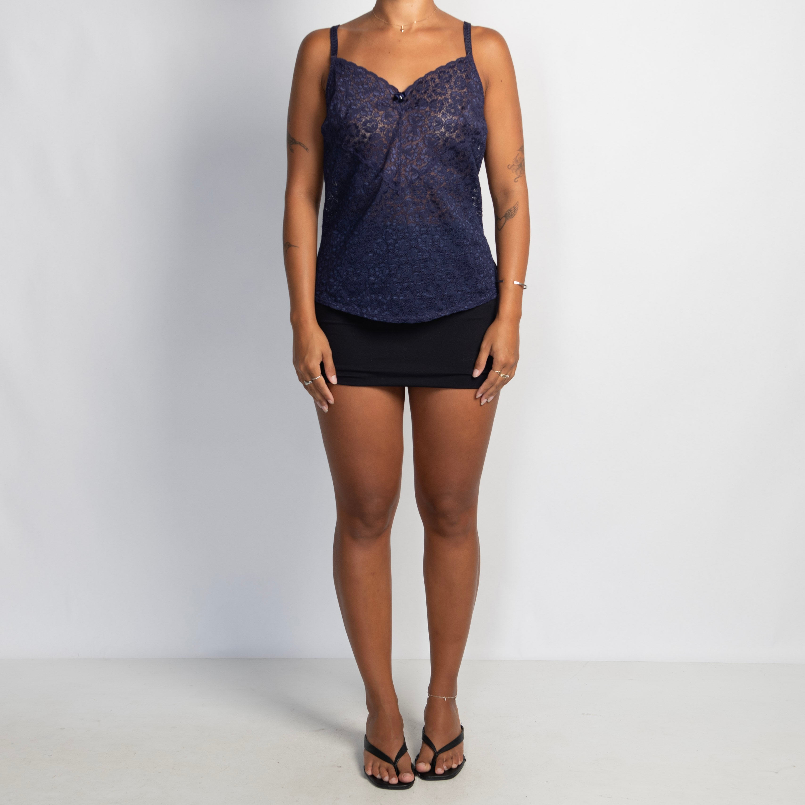 NAVY LACE CAMISOLE