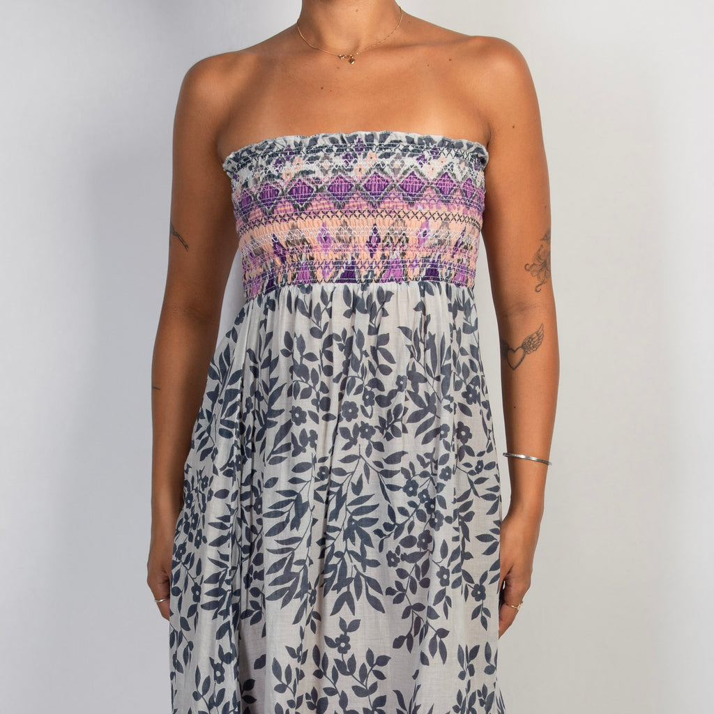 STRAPLESS PATTERN DRESS