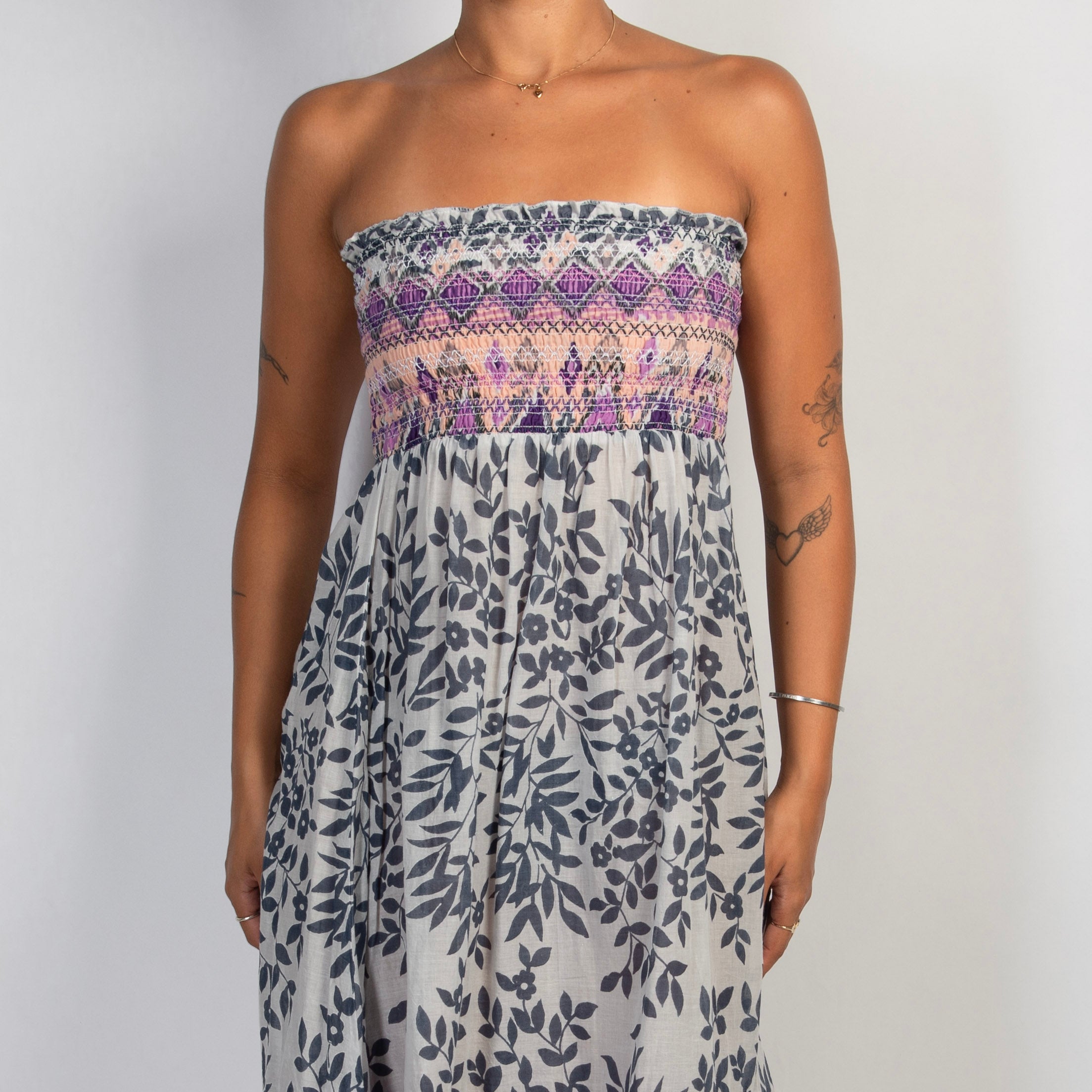 STRAPLESS PATTERN DRESS