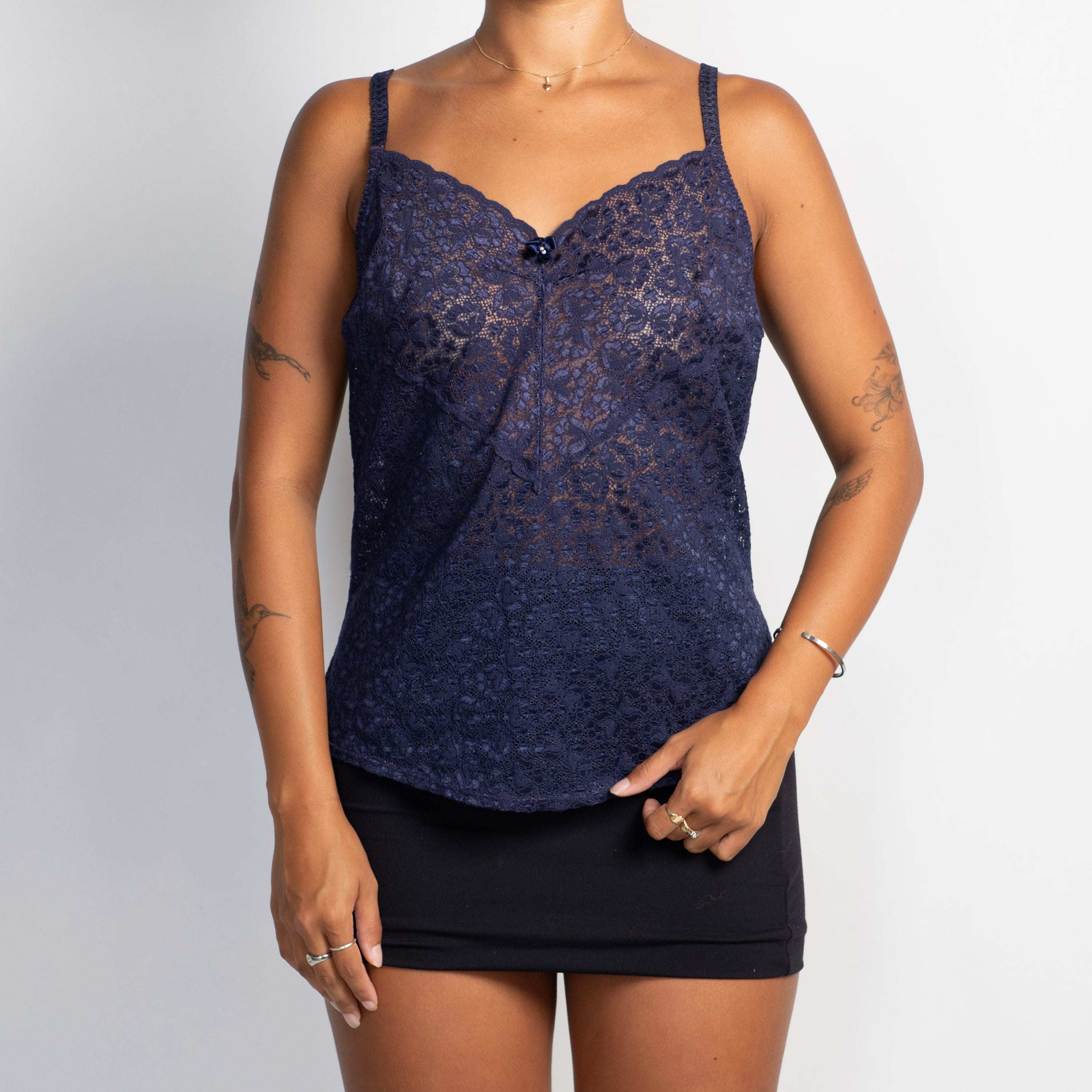 NAVY LACE CAMISOLE