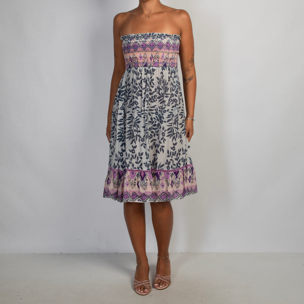 STRAPLESS PATTERN DRESS