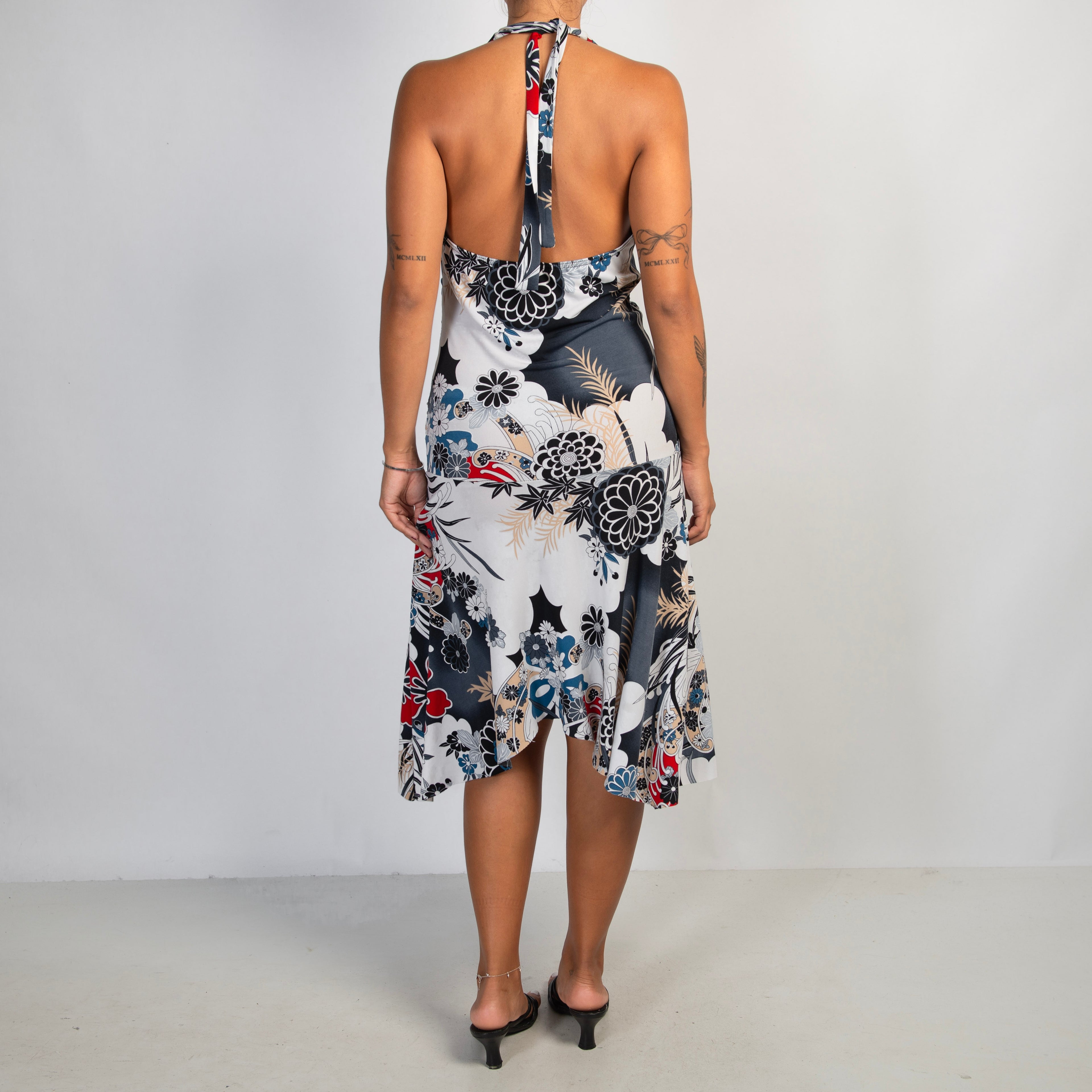 FLORAL HALTER DRESS