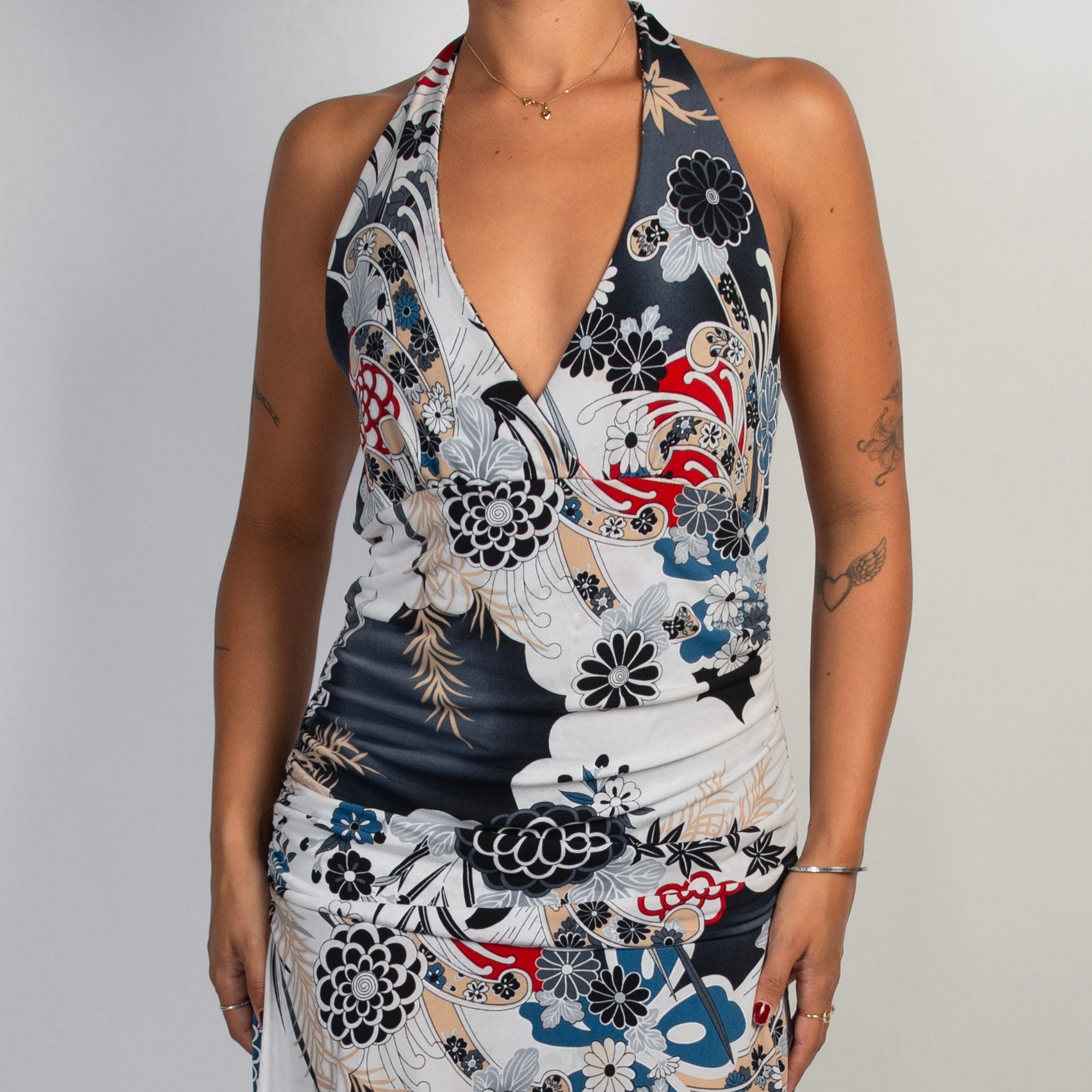 FLORAL HALTER DRESS