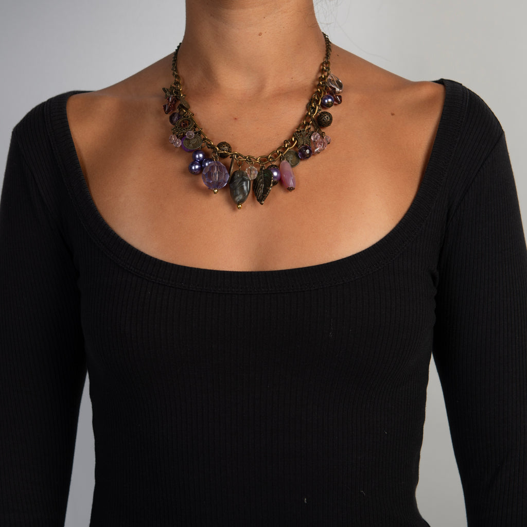 PURPLE BEADED NECKLACE