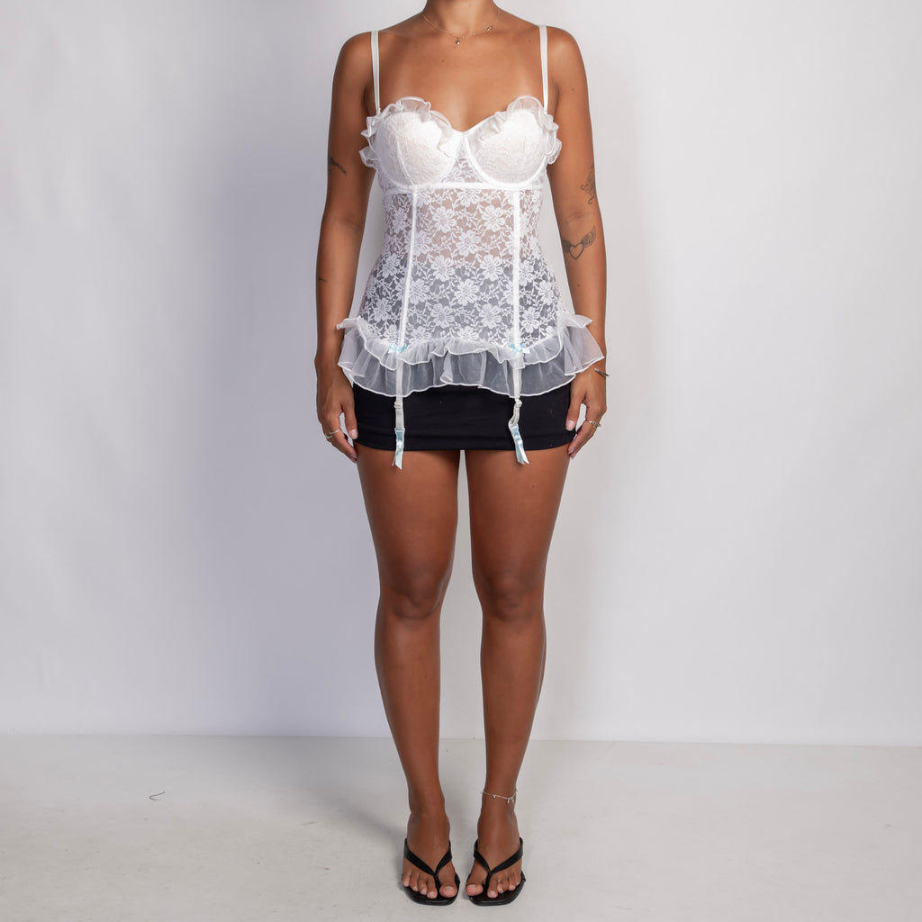 WHITE LACE BUSTIER