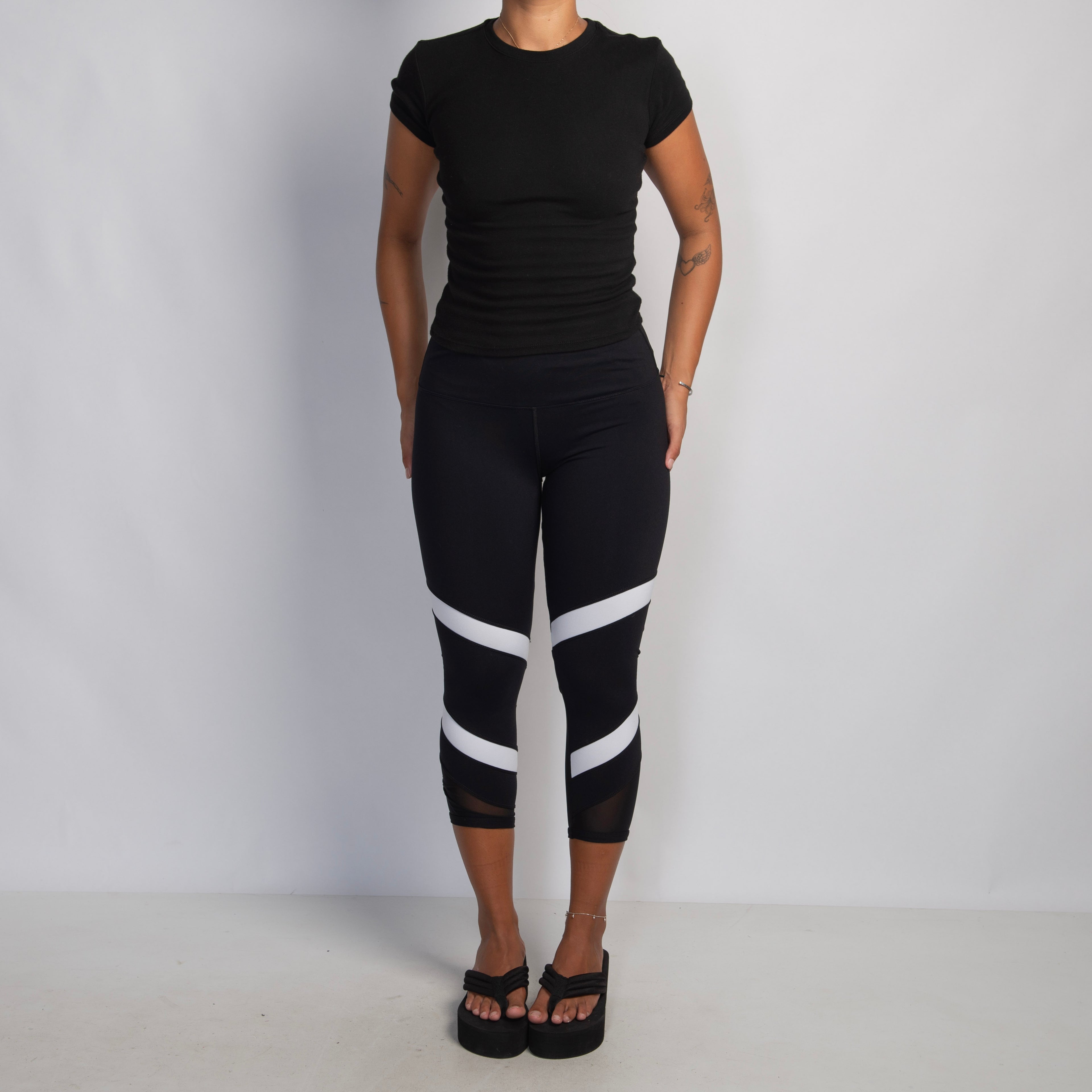 WHITE ACCENT 3/4 TIGHTS
