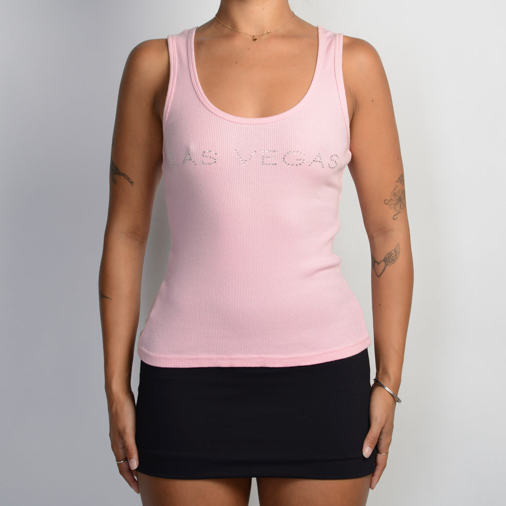 PINK RIBBED TANK TOP
