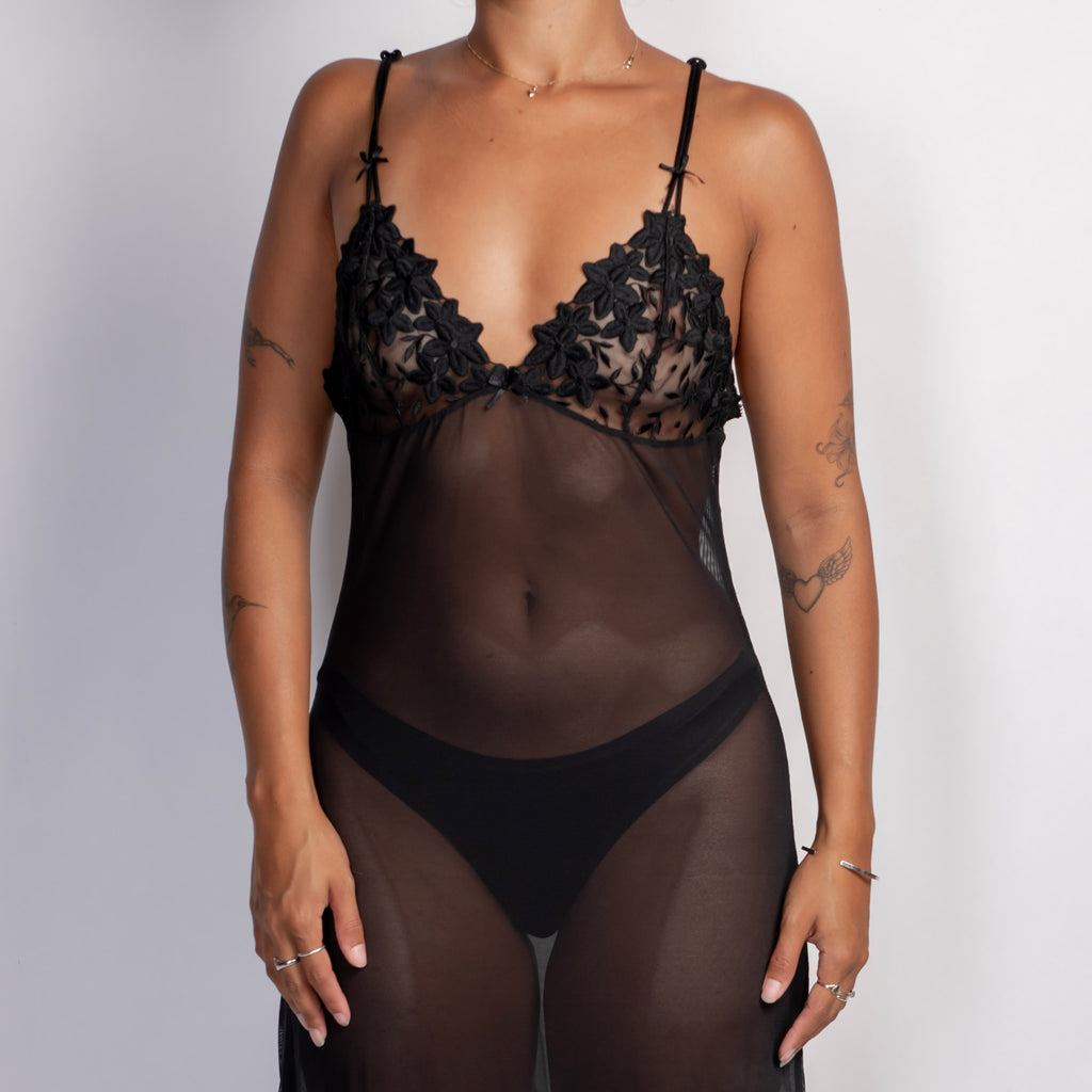 BLACK MESH CHEMISE
