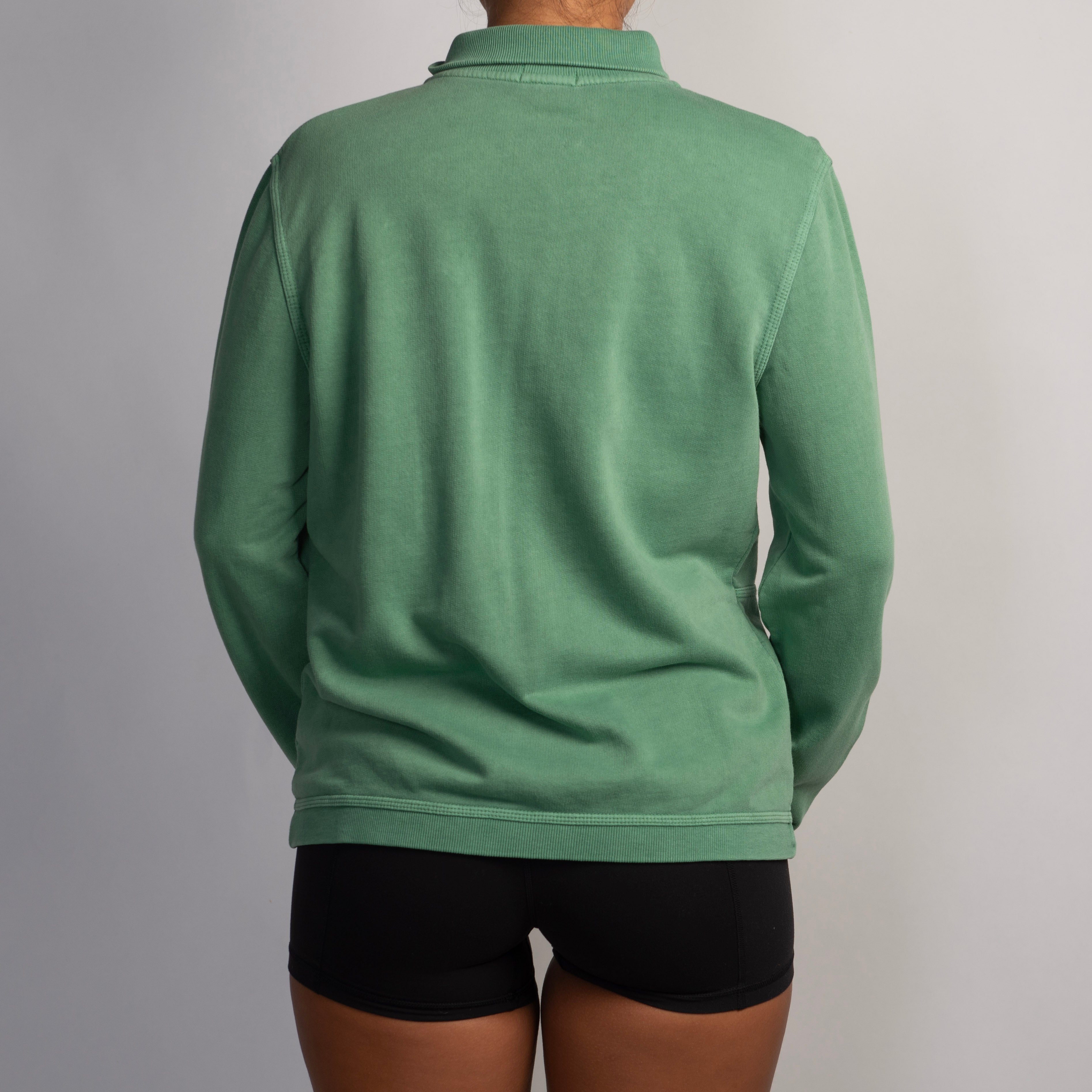 GREEN COTTON ZIP JACKET