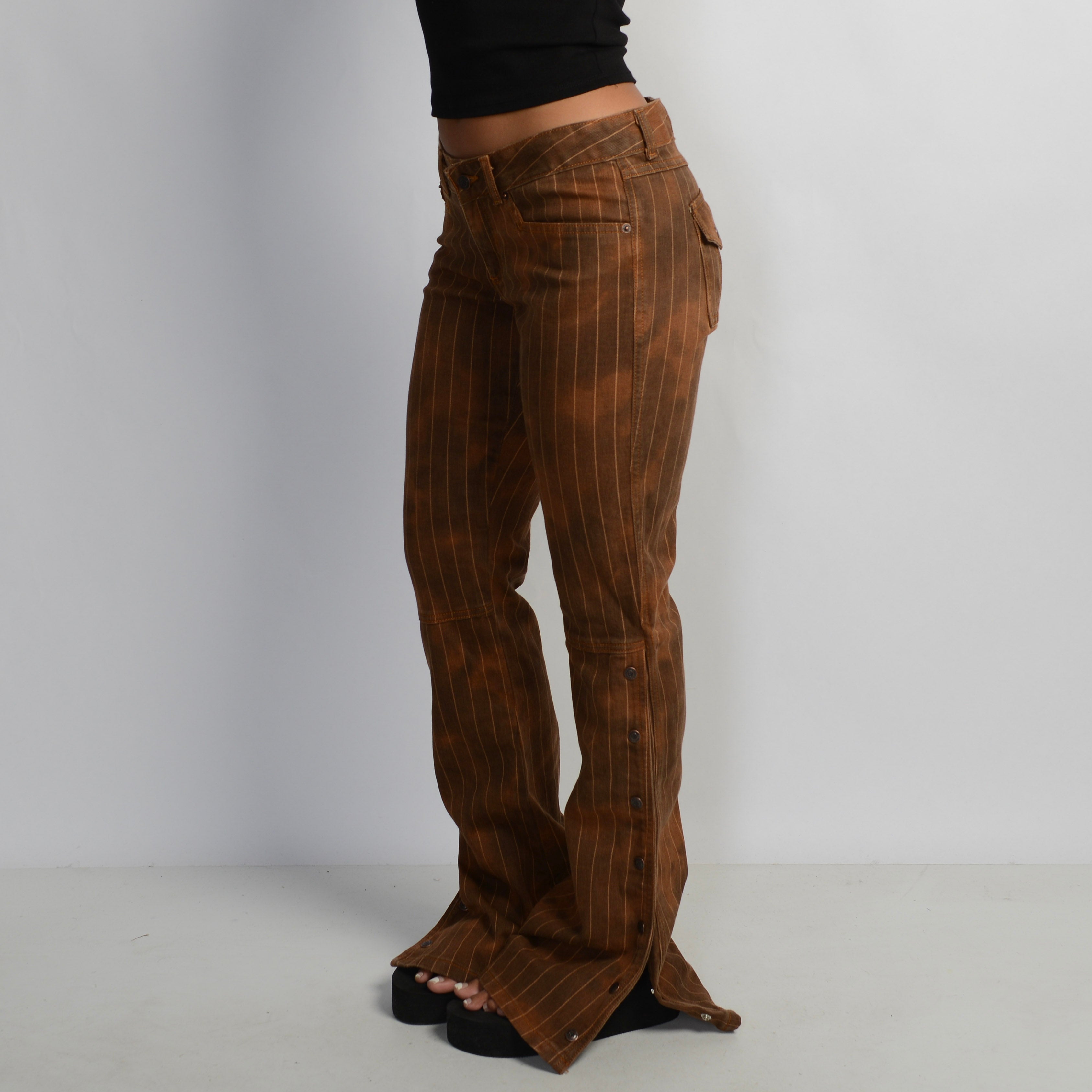 BROWN DENIM STRIPE JEANS