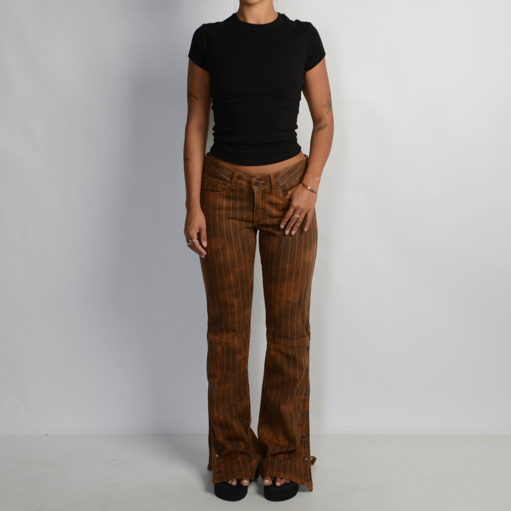 BROWN DENIM STRIPE JEANS